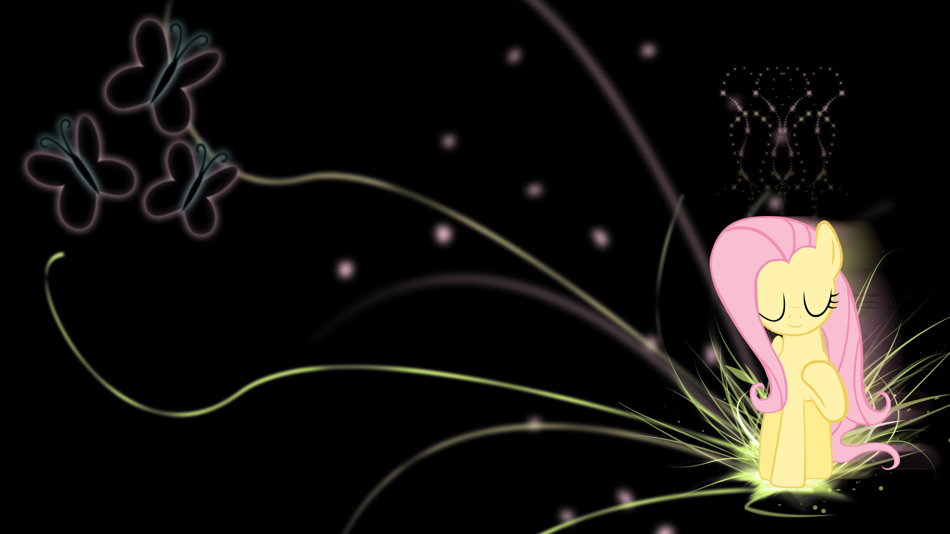 1920x1080 ... Fluttershy 'Neon Nature Abstract' Wallpaper by BlueDragonHans