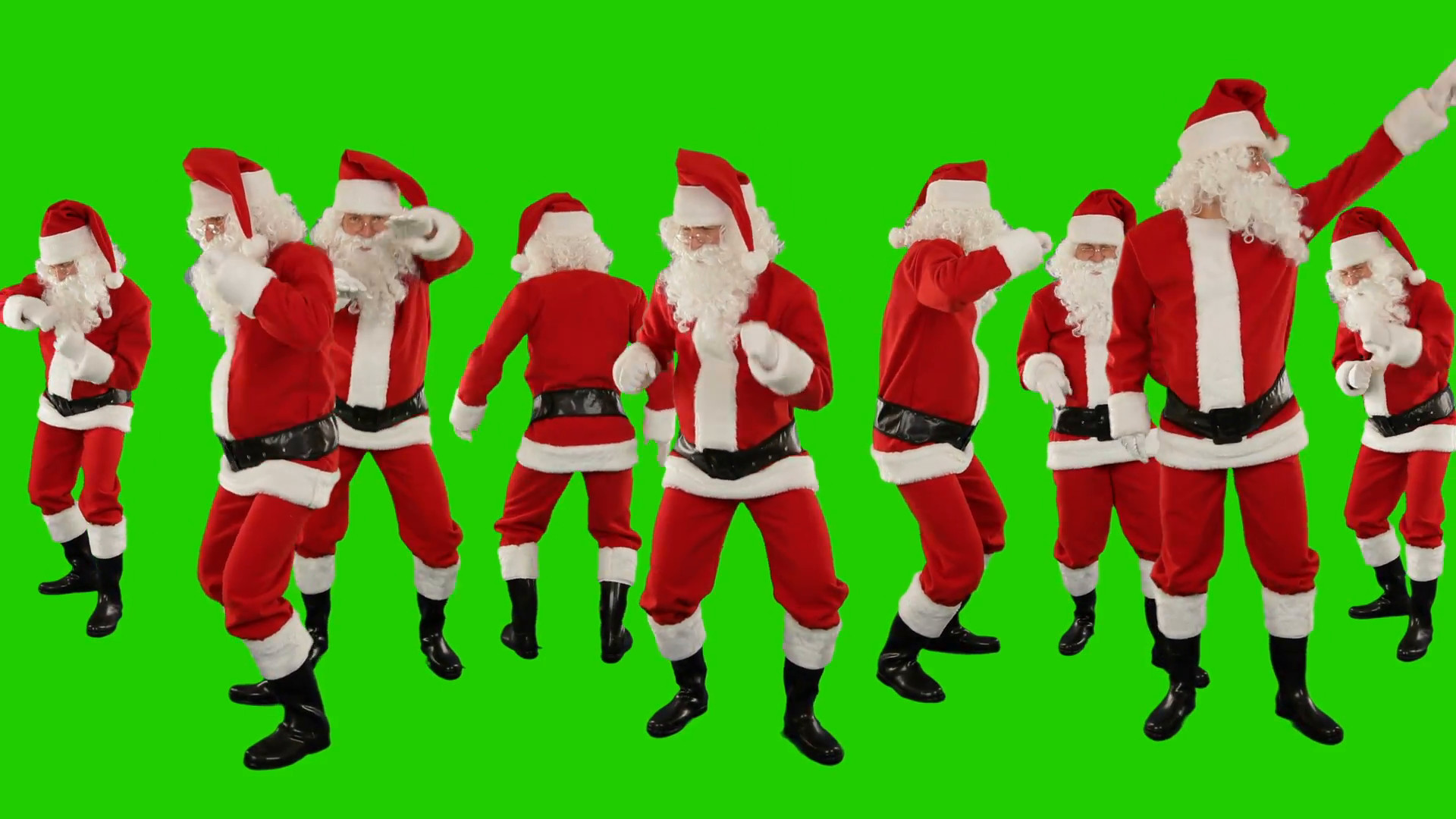 1920x1080 Bunch of Santa Claus Dancing, Christmas Holiday Background, Green Screen  Stock Video Footage - Storyblocks Video