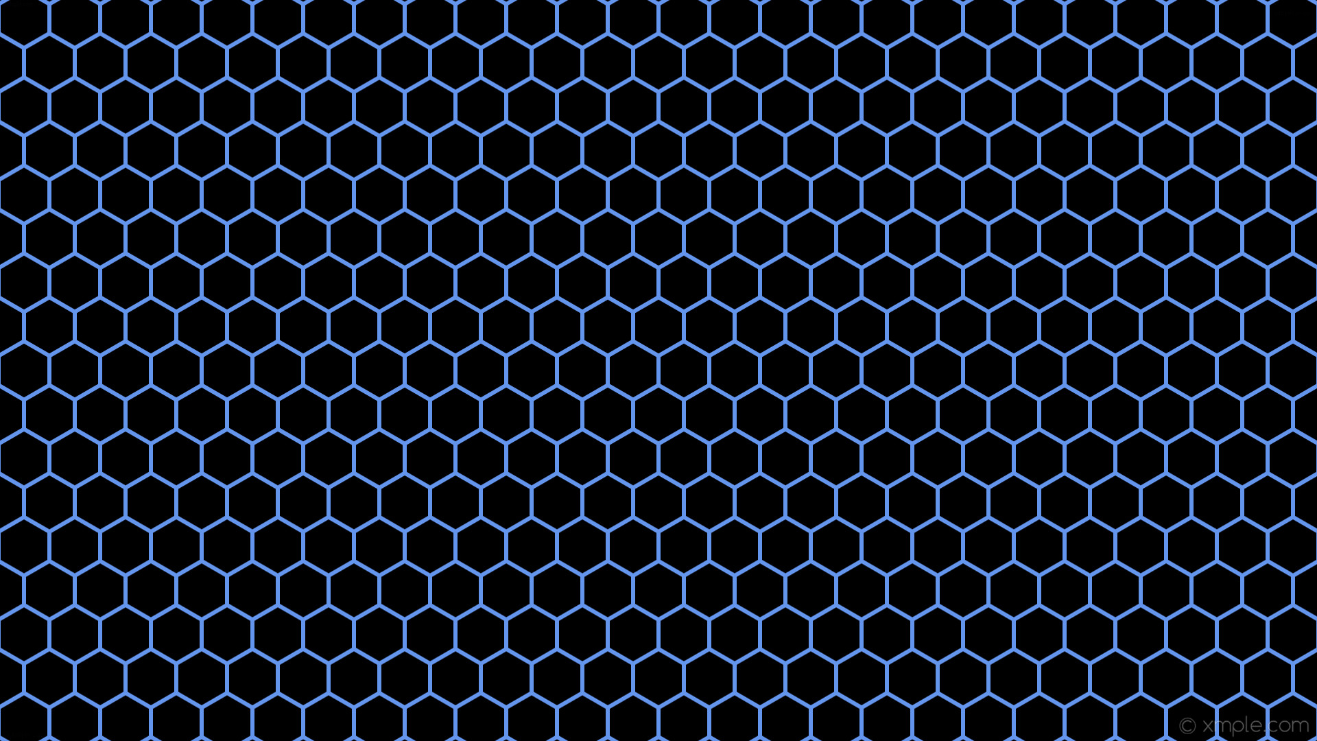 1920x1080 wallpaper honeycomb black beehive blue hexagon cornflower blue #000000  #6495ed 0Â° 6px 74px