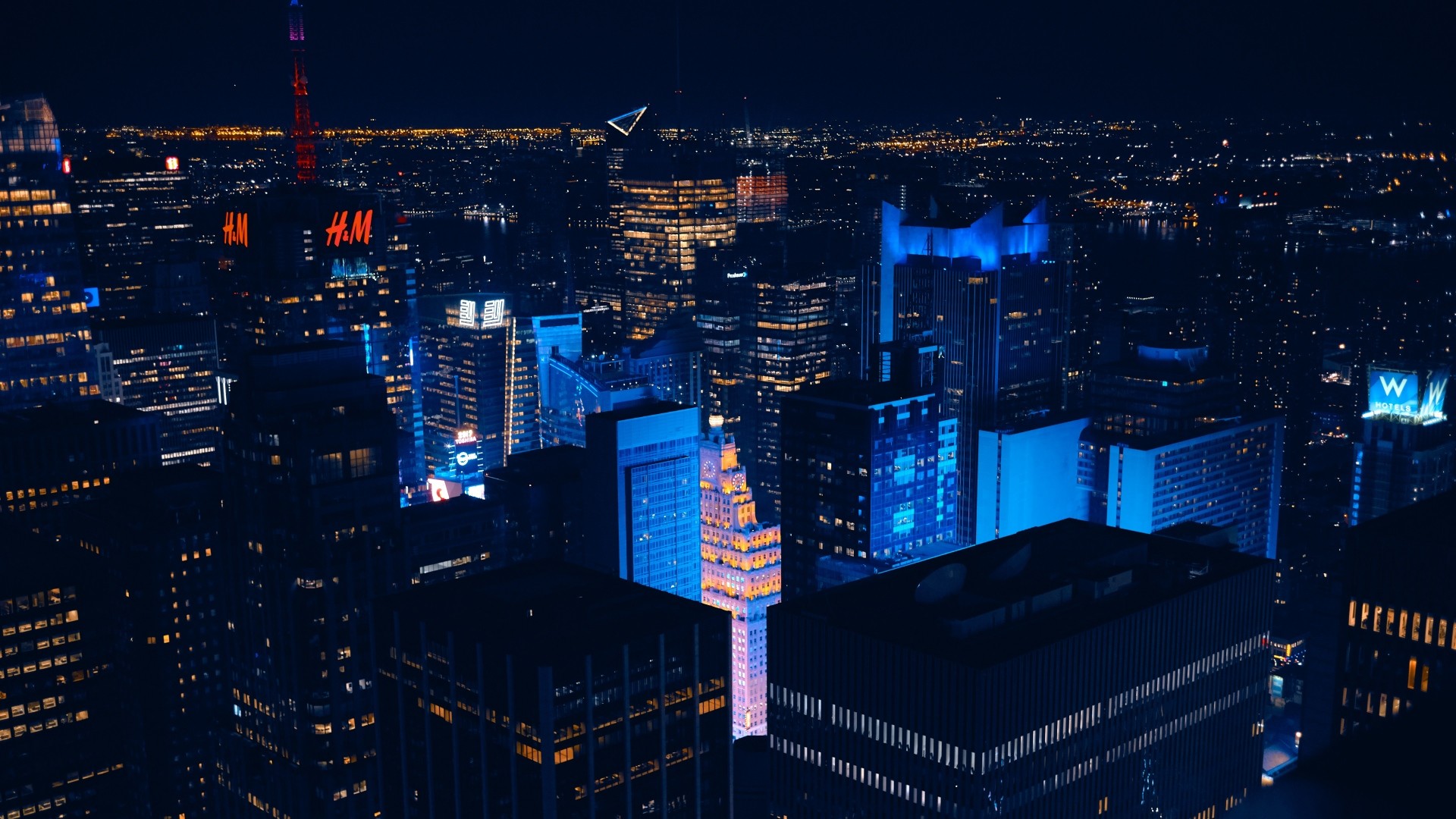 1920x1080 Preview wallpaper new york, usa, skyscrapers, night 