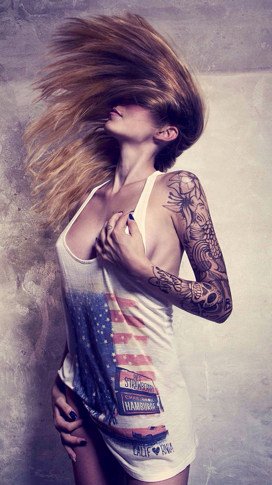 1080x1920 Estefania Calleja Tattoo Sexy Mode #iPhone #6 #plus #wallpaper