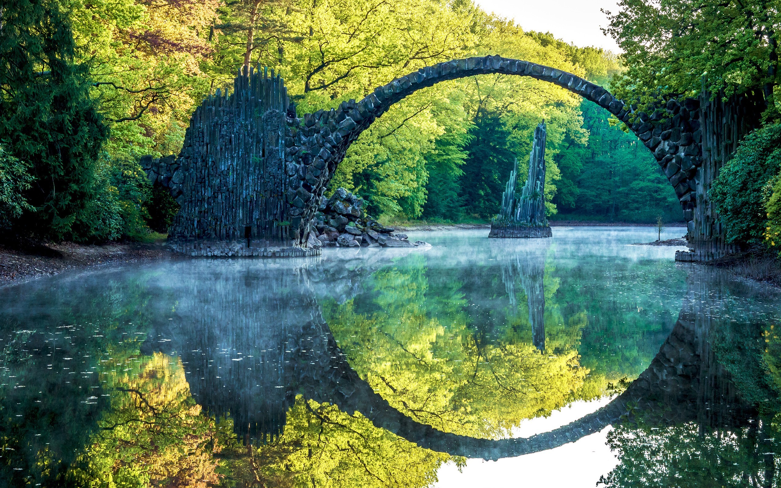2560x1600 reflection, River, Arch, Trees, Nature, Landscape, Water Wallpapers HD /  Desktop and Mobile Backgrounds