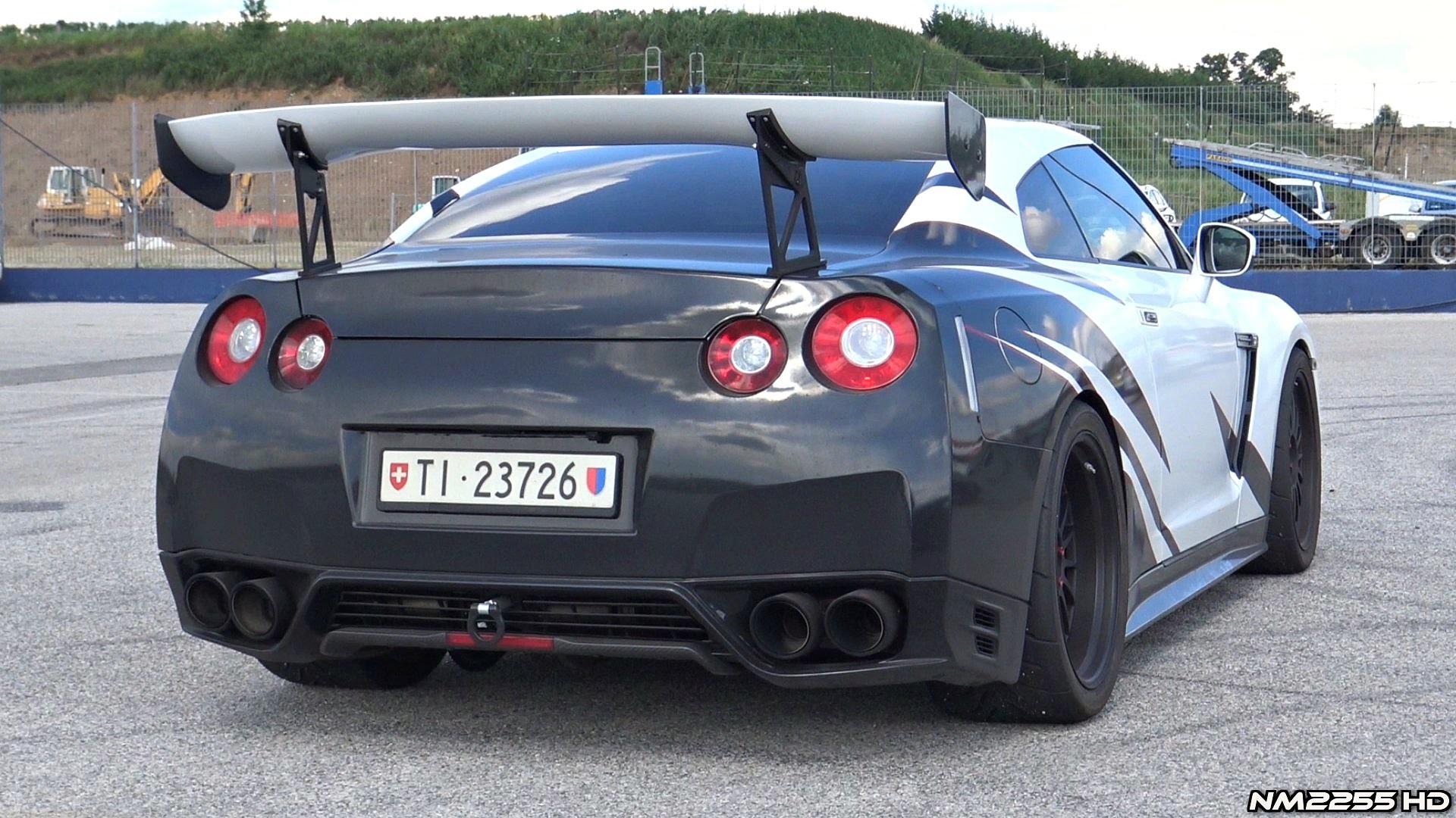 1920x1080 Modified Nissan GT-R R35 with Akrapovic Exhaust & HUGE Wing - Start Up,  Revs & FlyBys! - YouTube