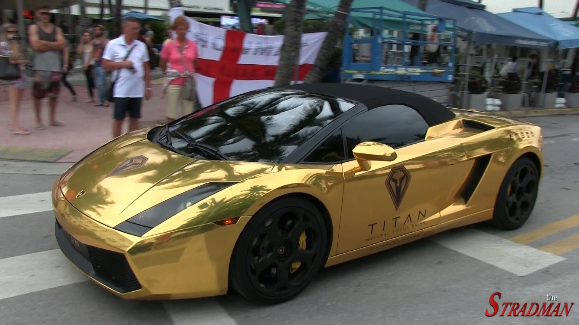 1920x1080 Chrome Gold Lamborghini Gallardo accelerating in South Beach! - YouTube