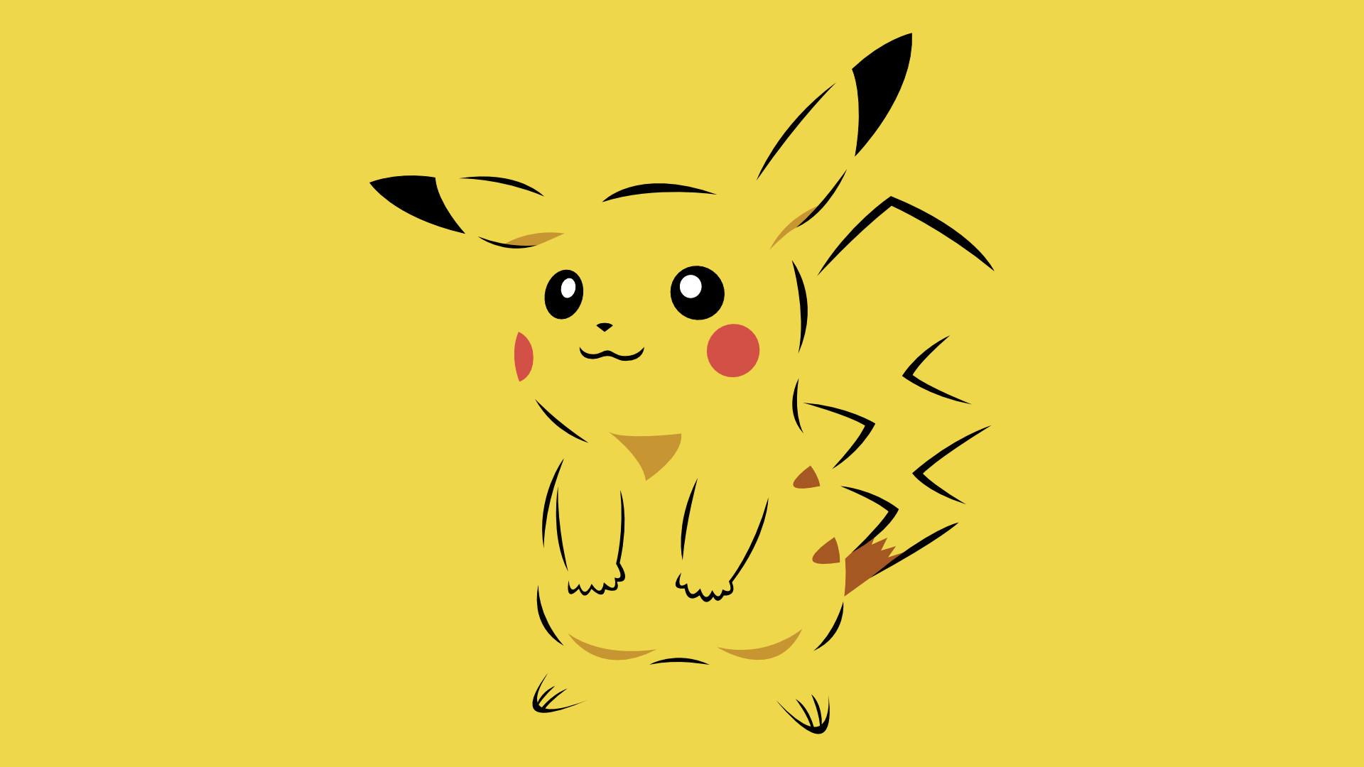1920x1080 Minimalistic Pikachu Simplistic Yellow