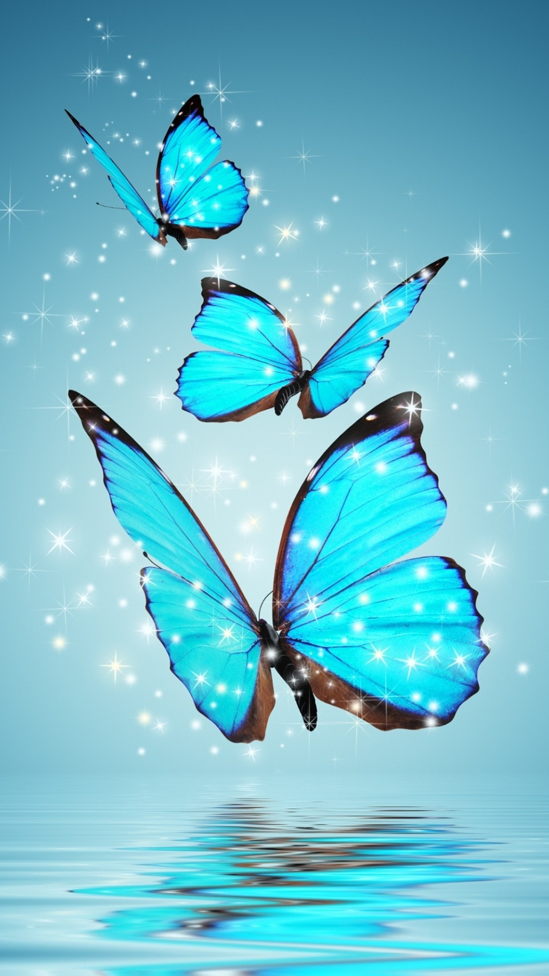 1080x1920 Blue Butterflies #iPhone #6 #Wallpaper