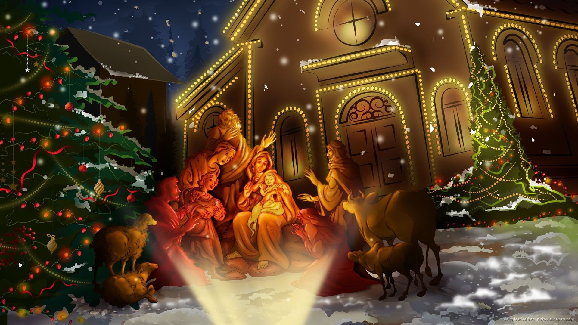 1920x1080 Christmas Scene Wallpaper Download