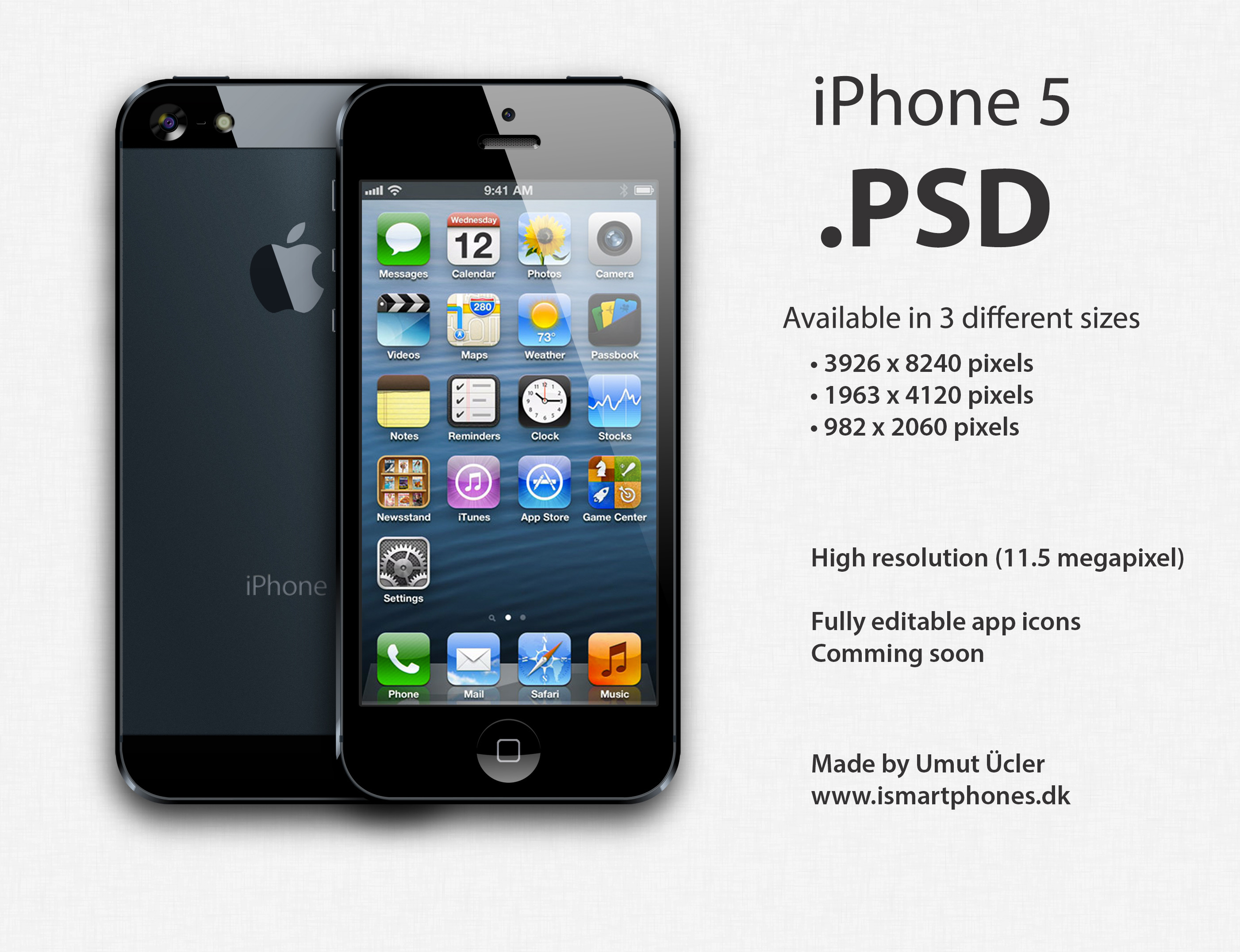 2803x2153 PSD by umutucler Apple iPhone 5 .PSD by umutucler
