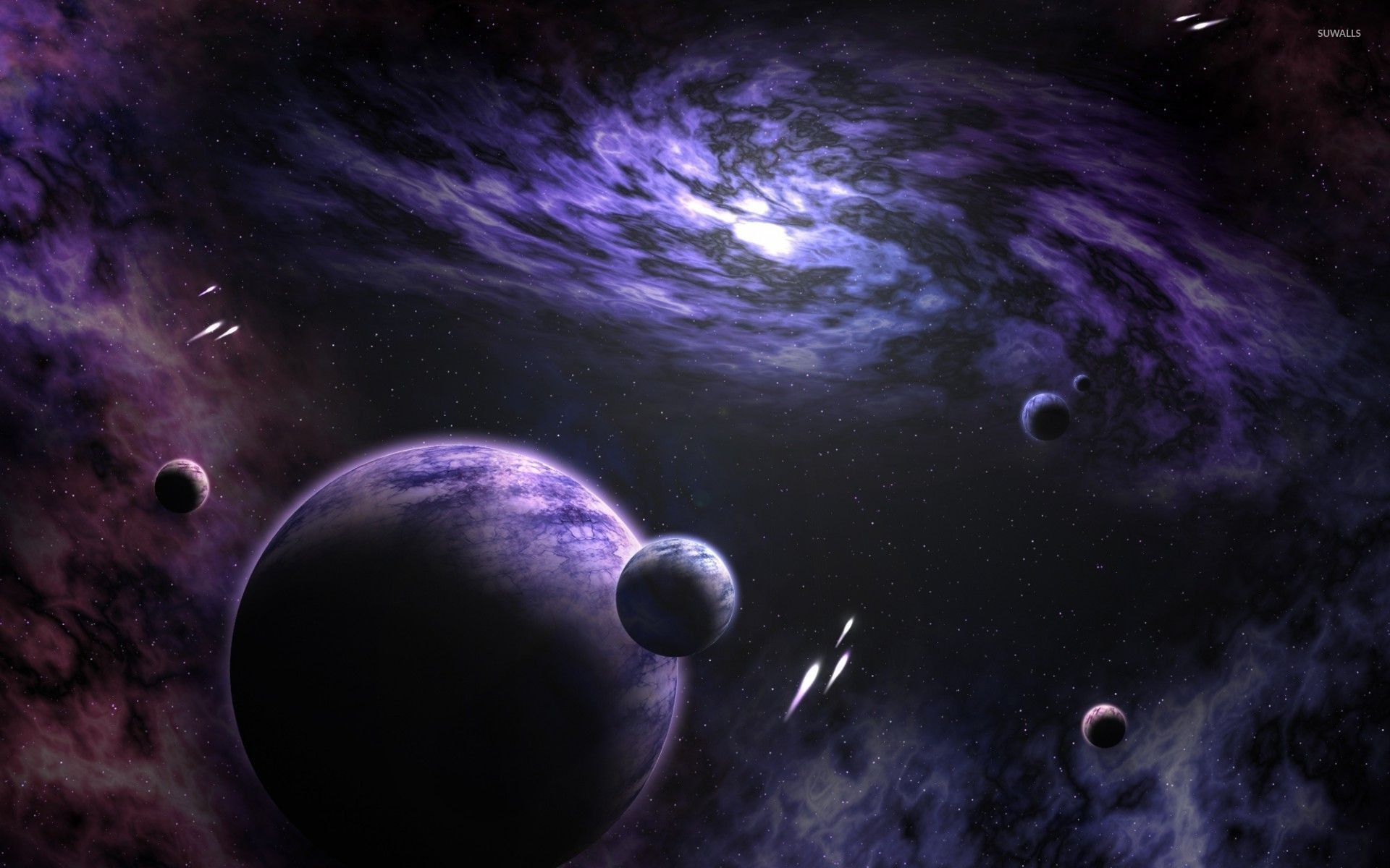 1920x1200 Planets in the purple universe wallpaper