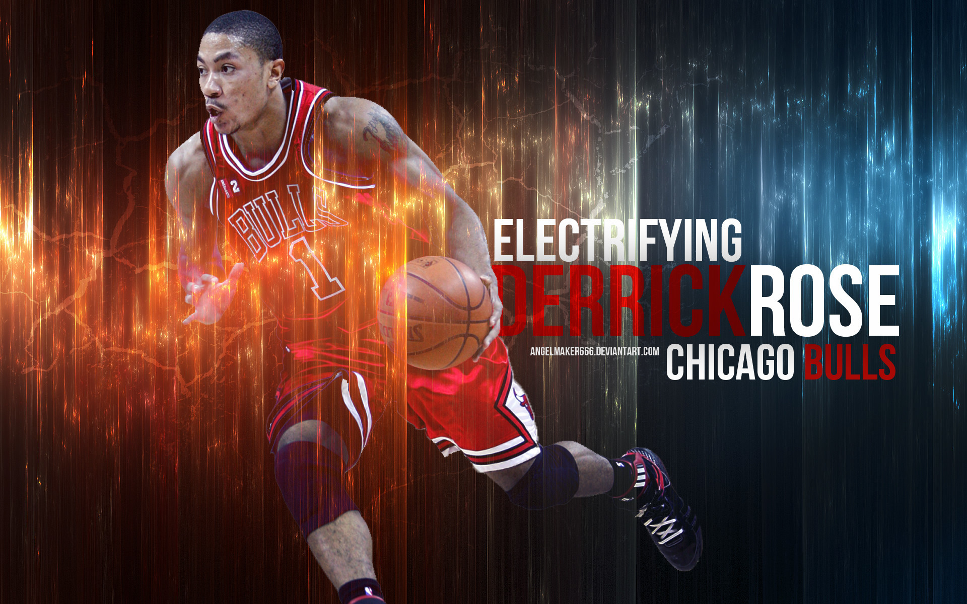 1920x1200  NBA Picture as Computer Wallpaper - Electrifying Derrick Rose,  God's Blessed Man