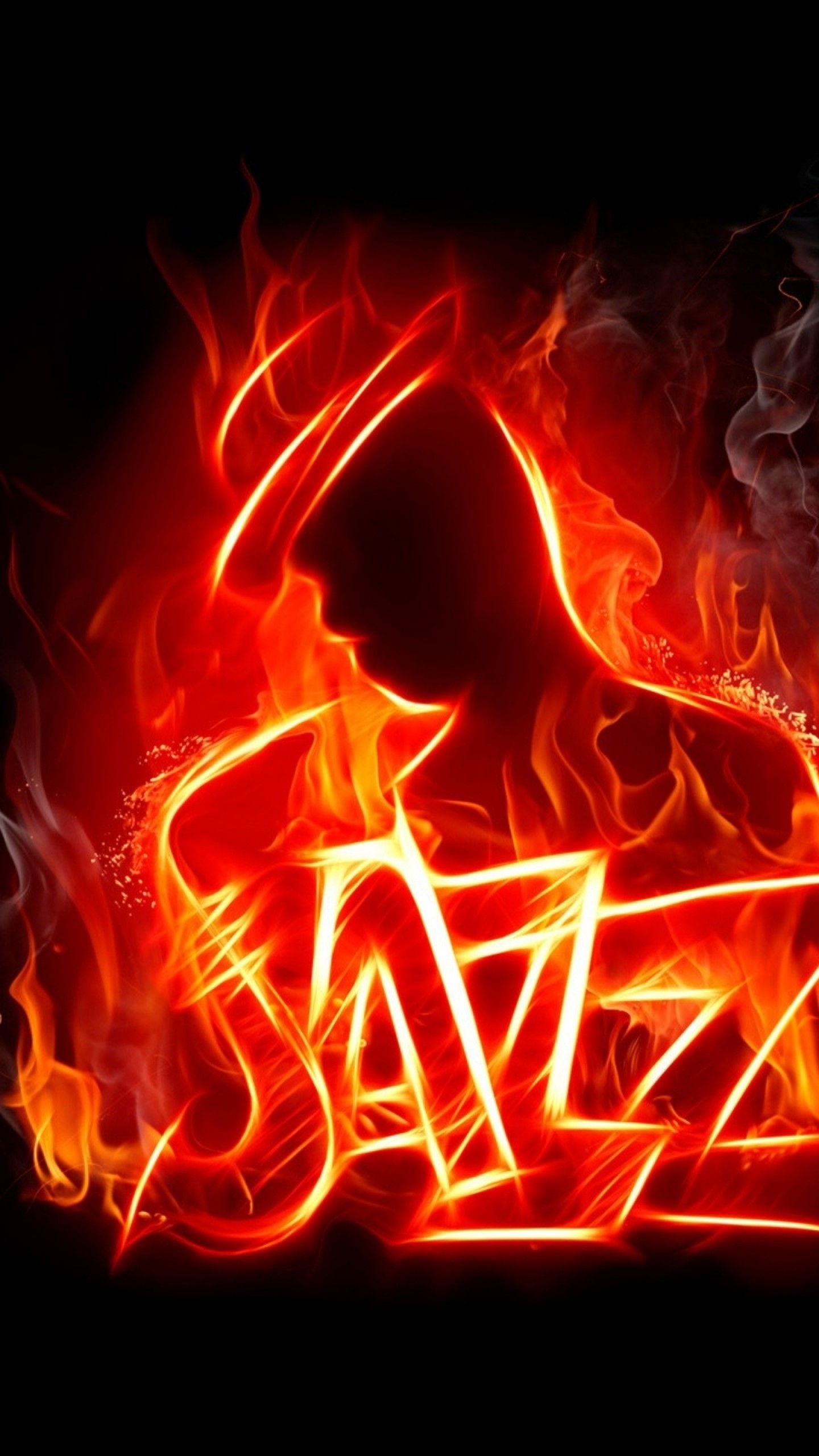 1440x2560  Wallpaper jazz, music, fire, silhouette, jazzman