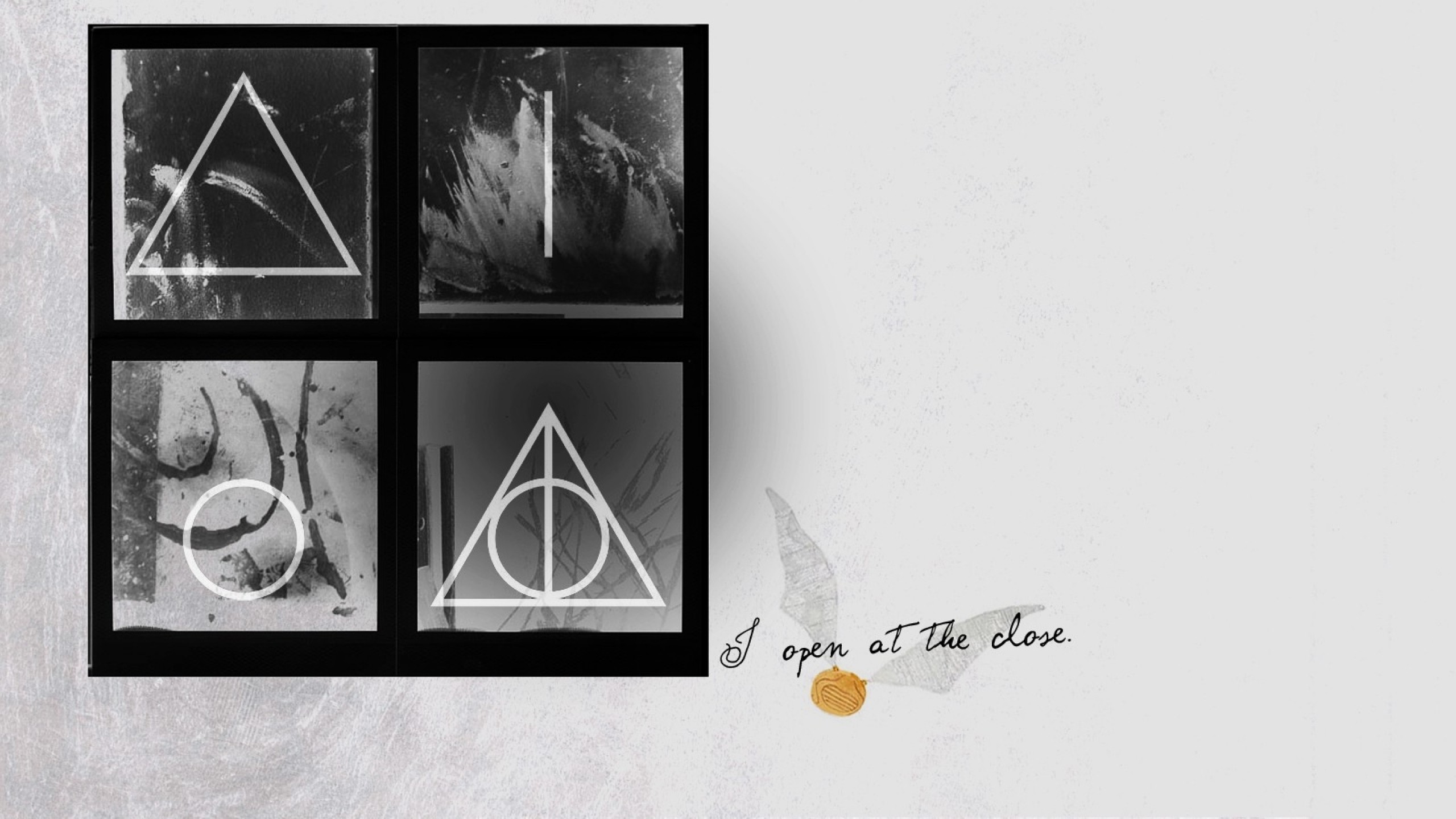 2560x1440 quotes harry potter grayscale harry potter and the deathly hallows snitch  symbols 1600x900 wallpa Art HD
