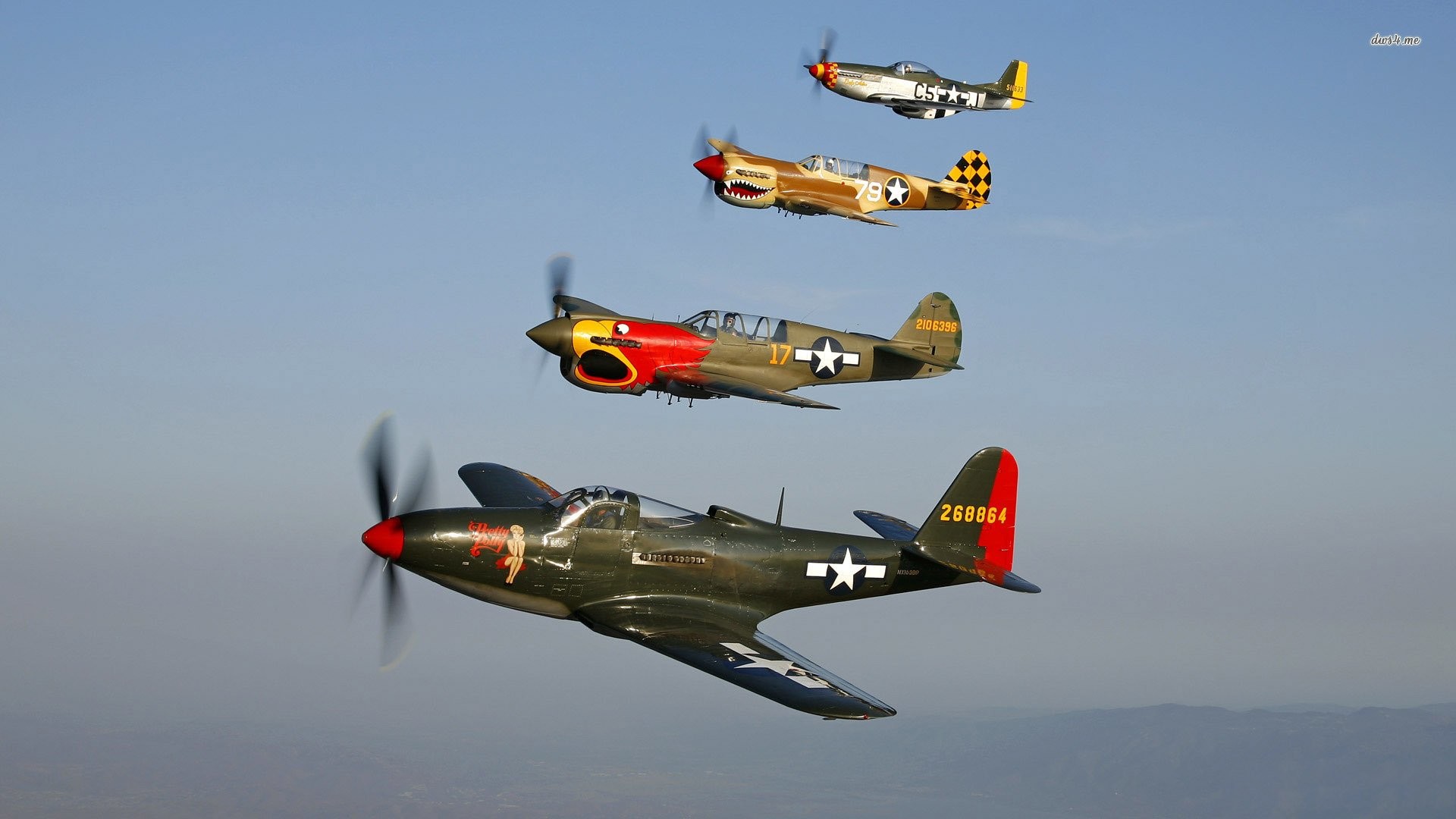 1920x1080 Curtiss P-40 Warhawk And North American P-51 Mustang
