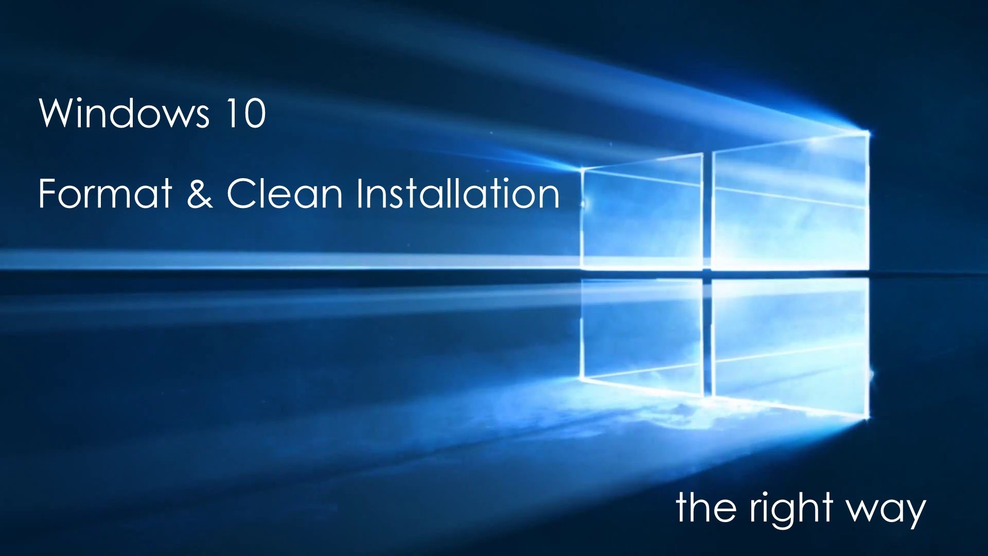 1920x1080 Free Upgrade to Windows 10 – Clean Install with Format Method - YouTube