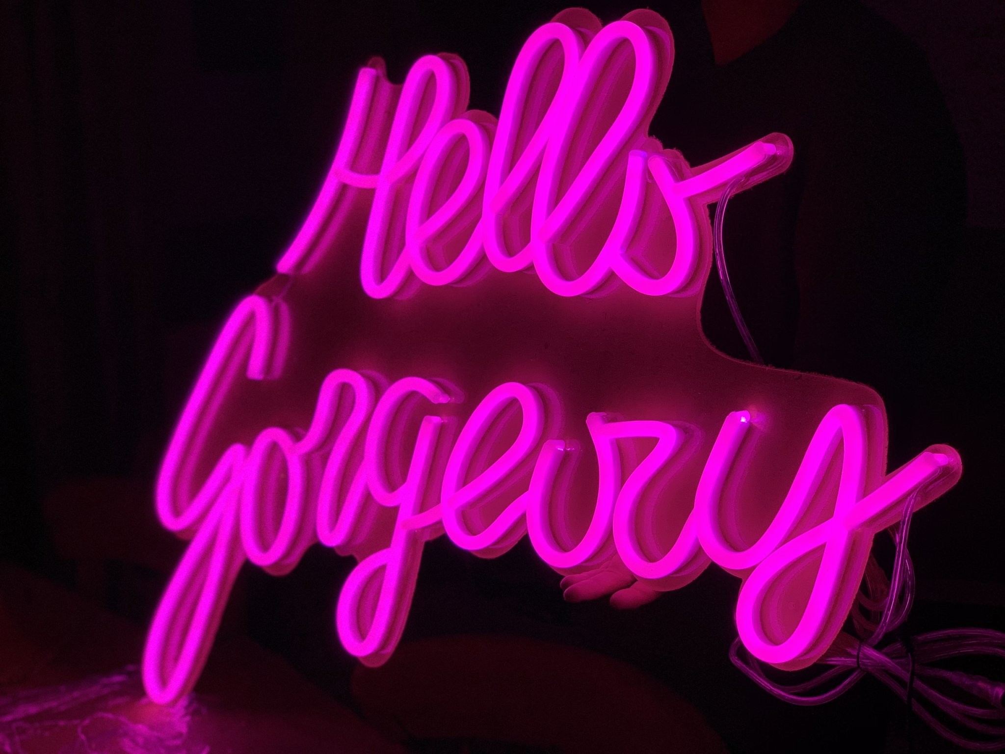 2048x1536 Load image into Gallery viewer, Hello Gorgeous LED Neon Light Sign - IN  STOCK ...
