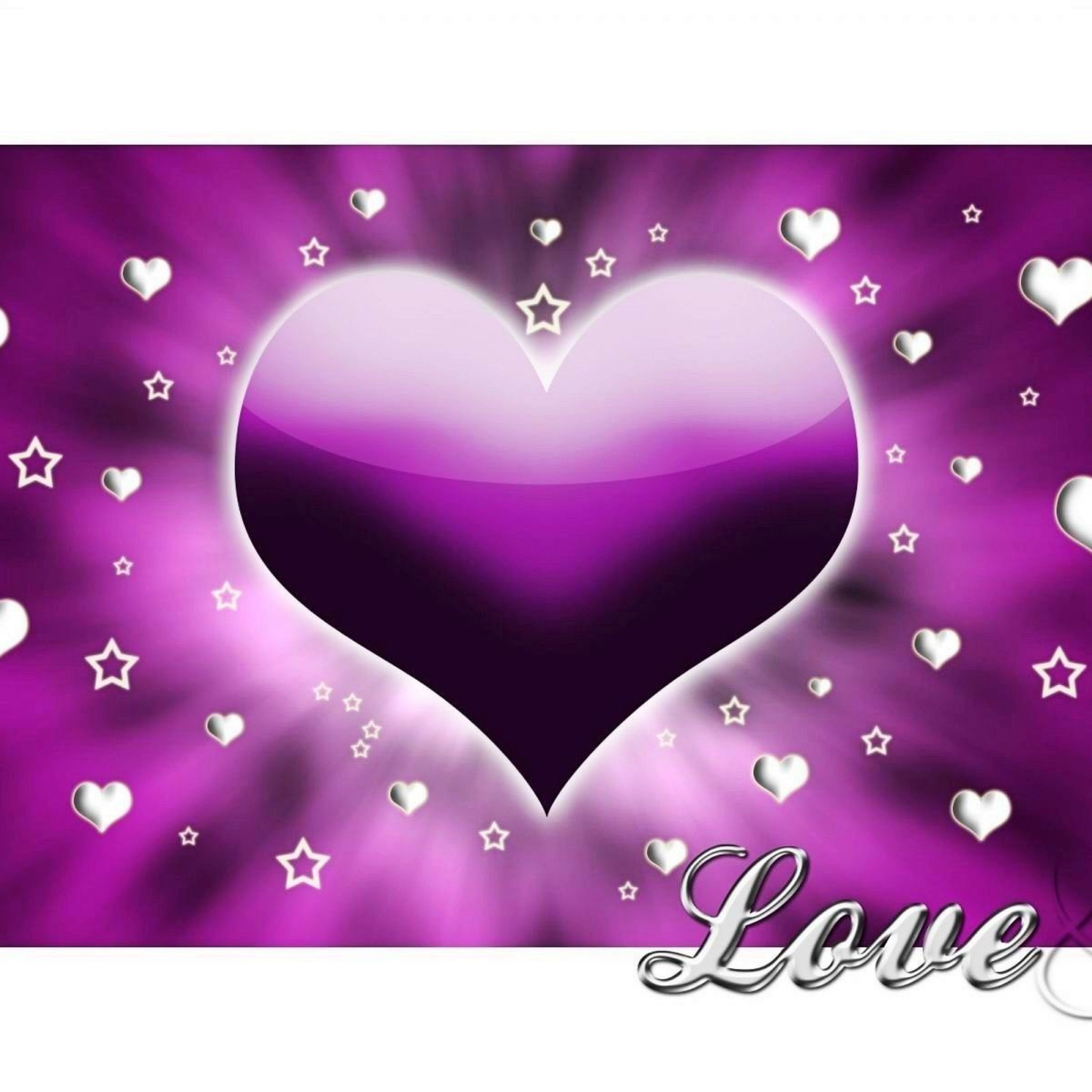 2048x2048 heart purple white love image wallpaper Wallpaper