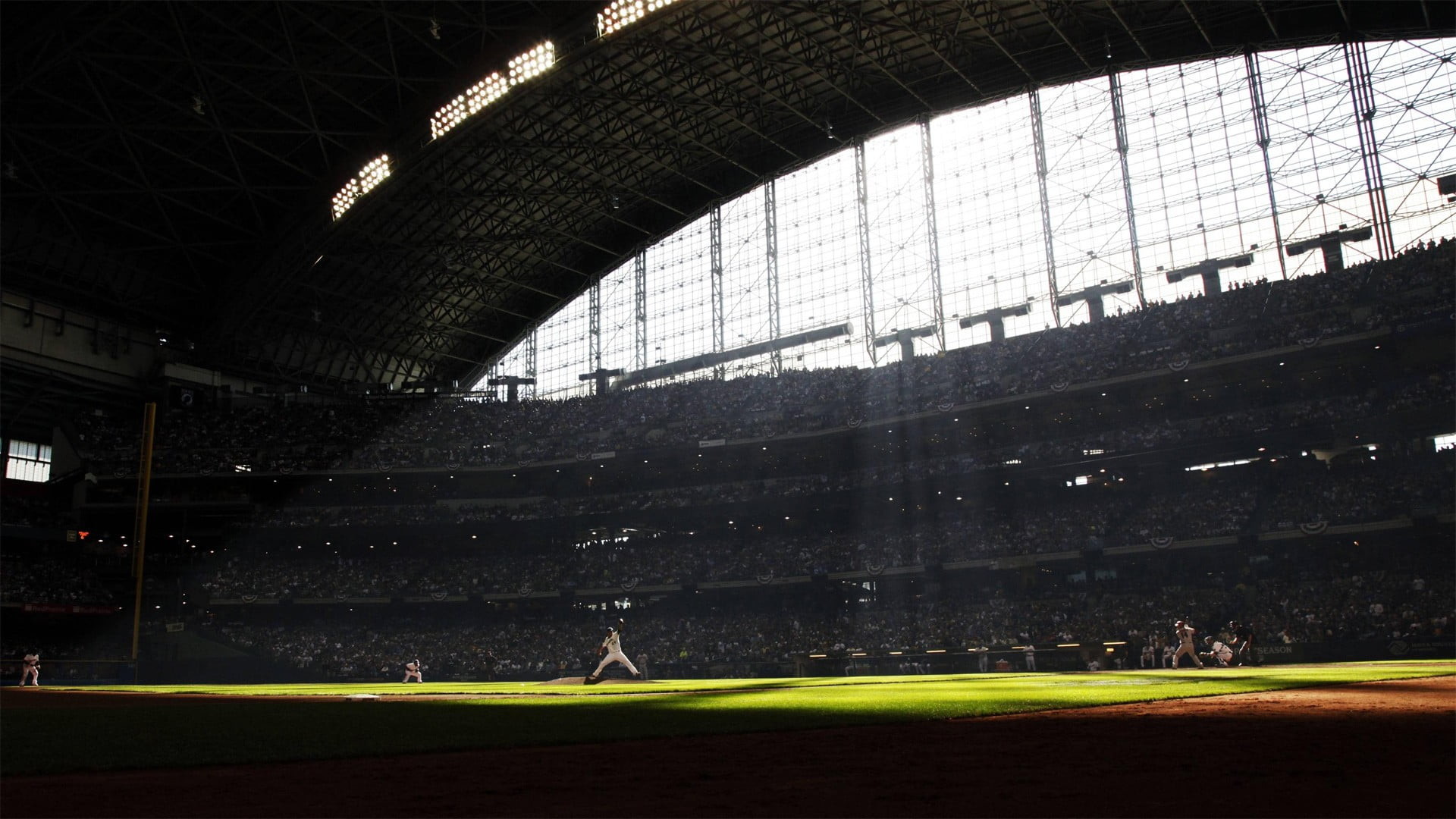 1920x1080 baseball field, Major League Baseball, baseball, stadium, Milwaukee Brewers  HD wallpaper