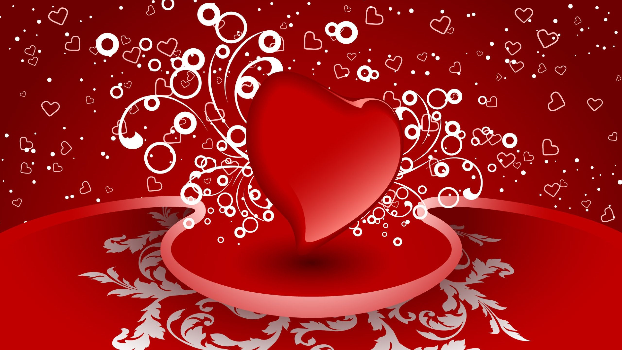 2560x1440  wallpaper valentines day, red, love, heart, petal