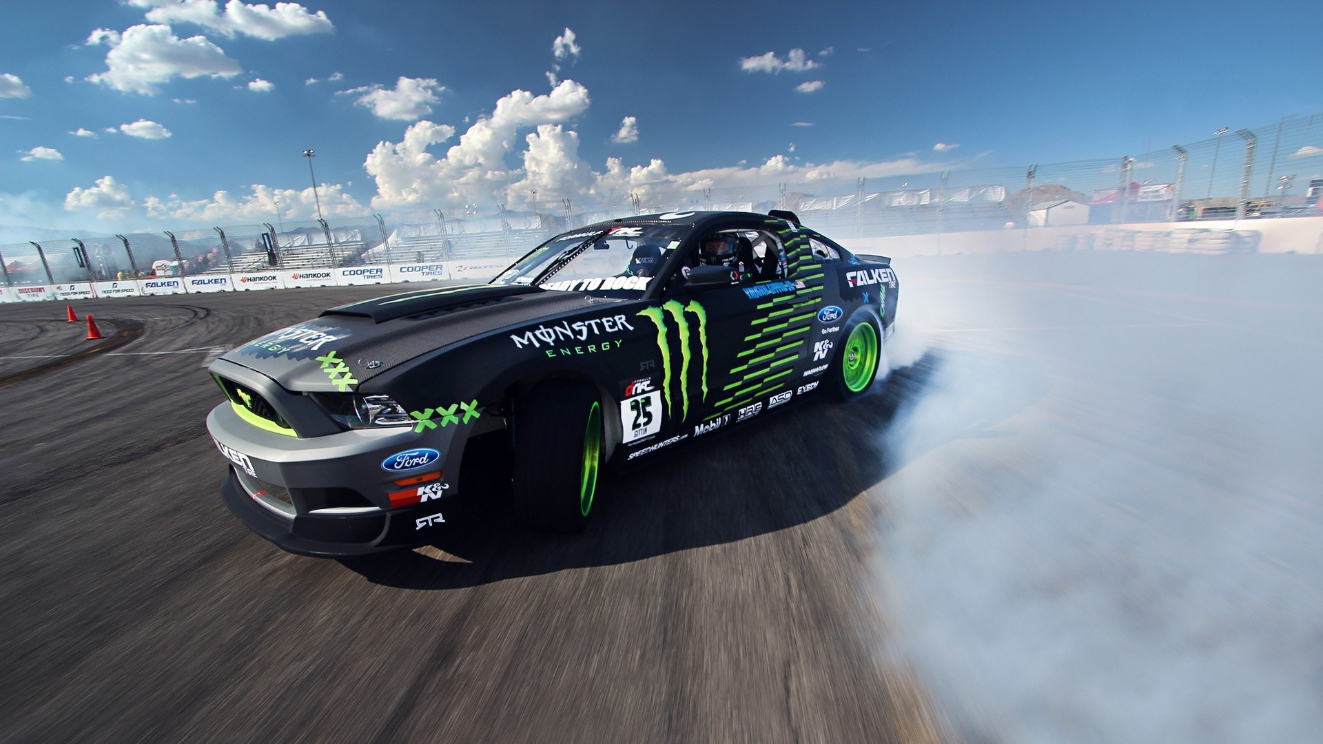 1920x1080 Preview wallpaper competition, drift, sports car, mustang, clouds, ford, gt