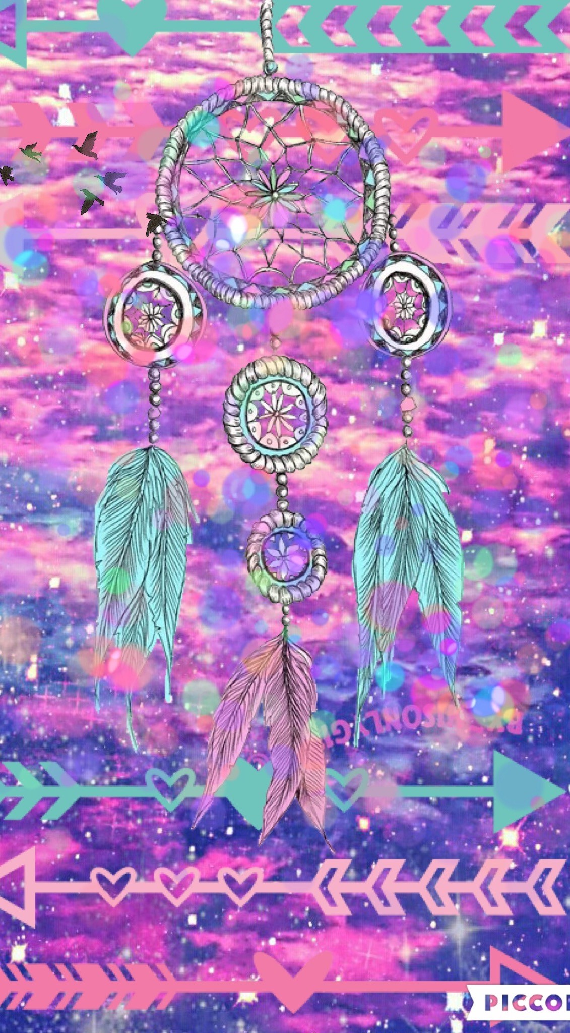 Premium Photo  Wooden dream catcher with feathers on a purple background