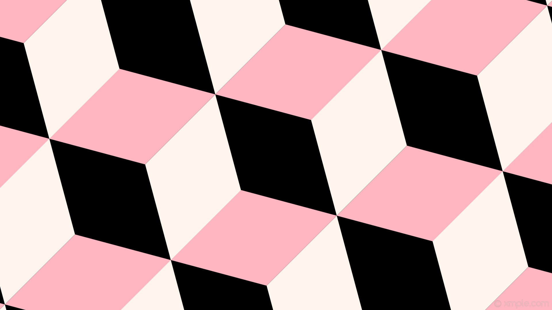 1920x1080 wallpaper pink 3d cubes white black seashell light pink #000000 #fff5ee  #ffb6c1 315
