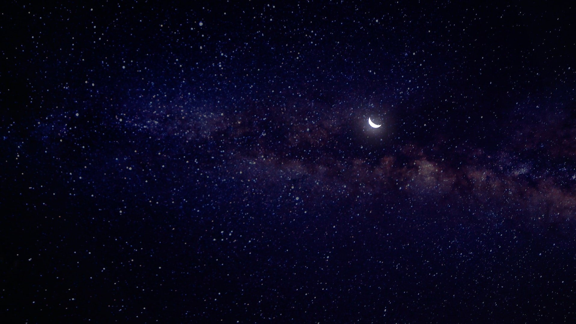 1920x1080 Crescent Moon and Stars