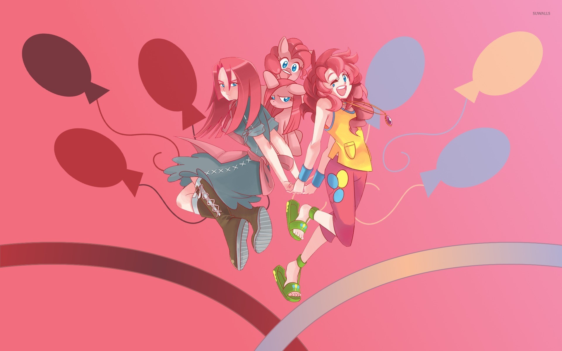 1920x1200 Pinkie Pie and her equestria girl wallpaper