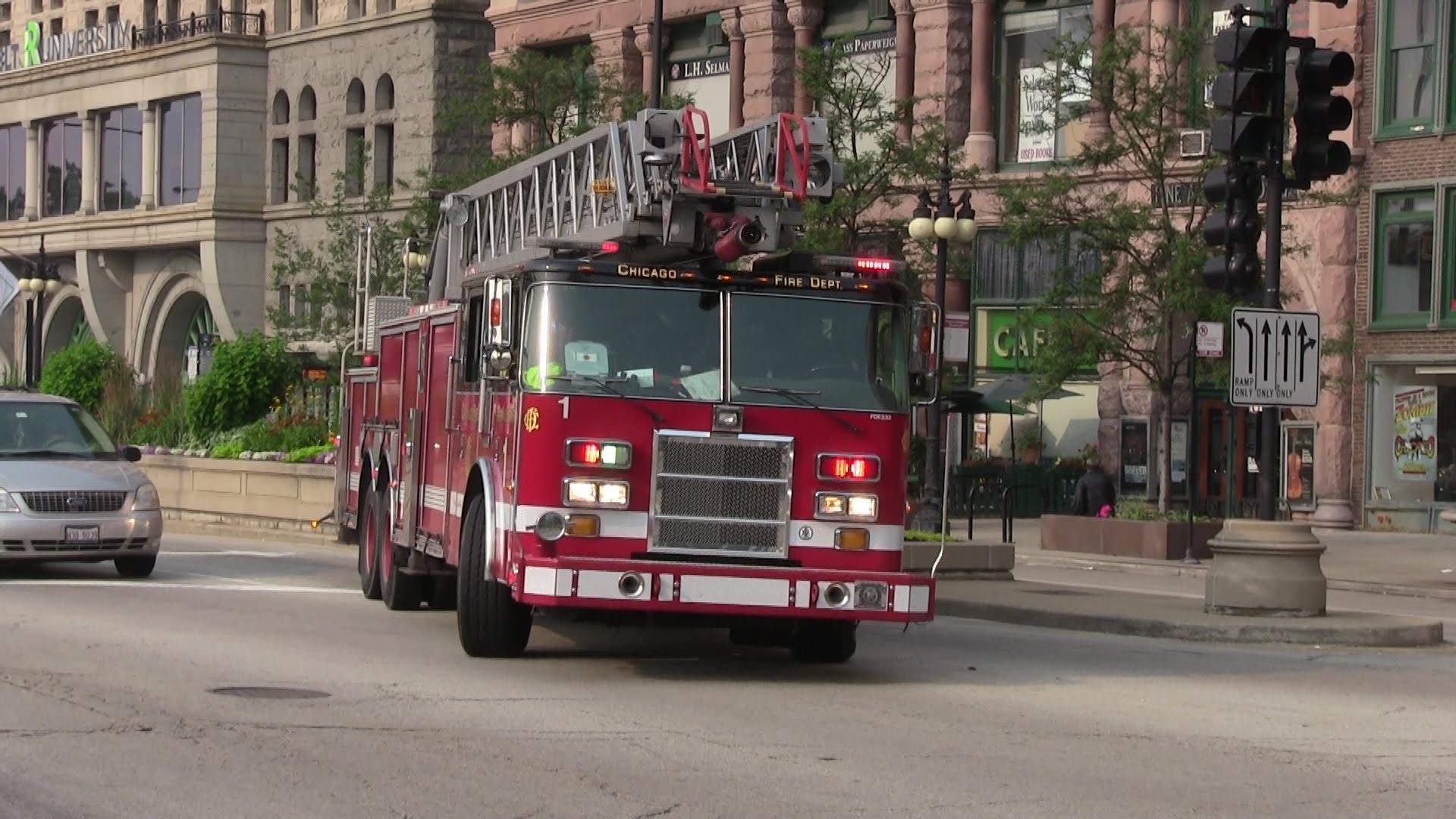 1920x1080 [U-Turning] Engine 1 + Aerial Tower 1 - Chicago Fire Dept. Code 3 - YouTube