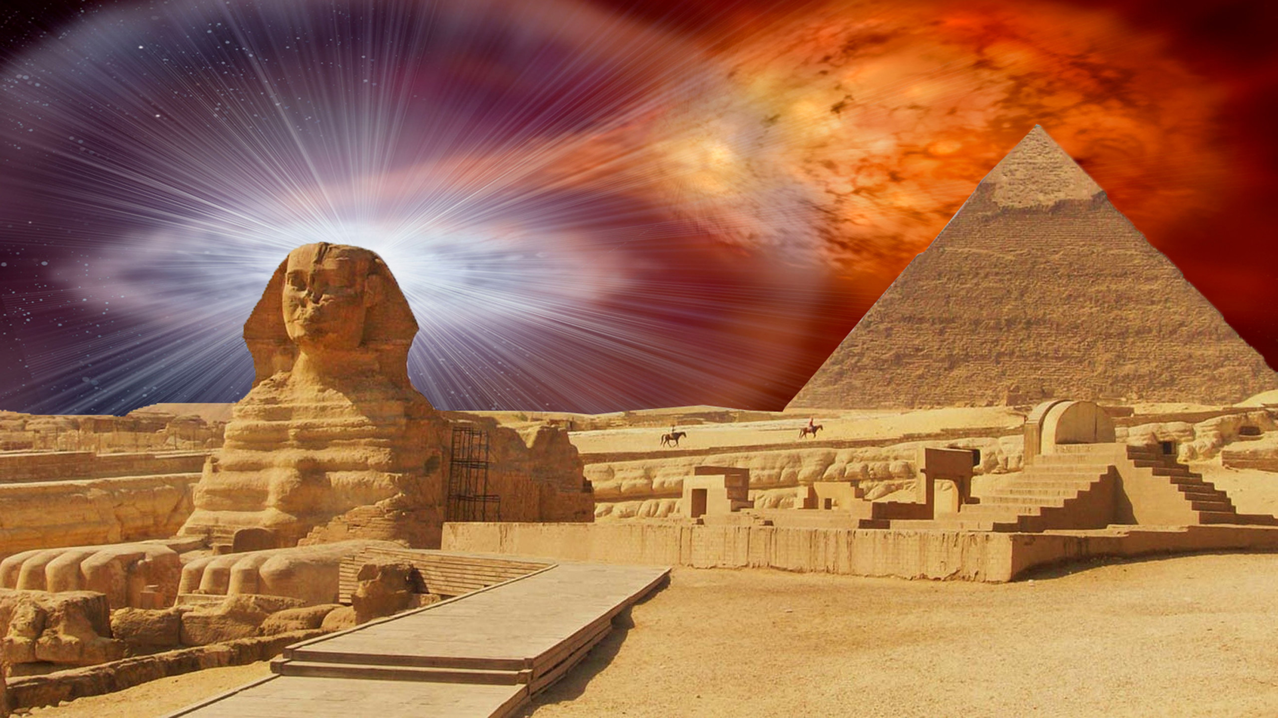 2560x1440 Egypt Pyramid The Great Sphinx Of Giza With The Pyramid Of ..