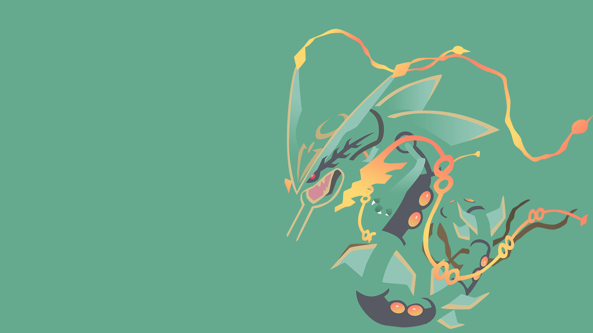 1920x1080 Vector of the awesome Mega Rayquaza : pokemon