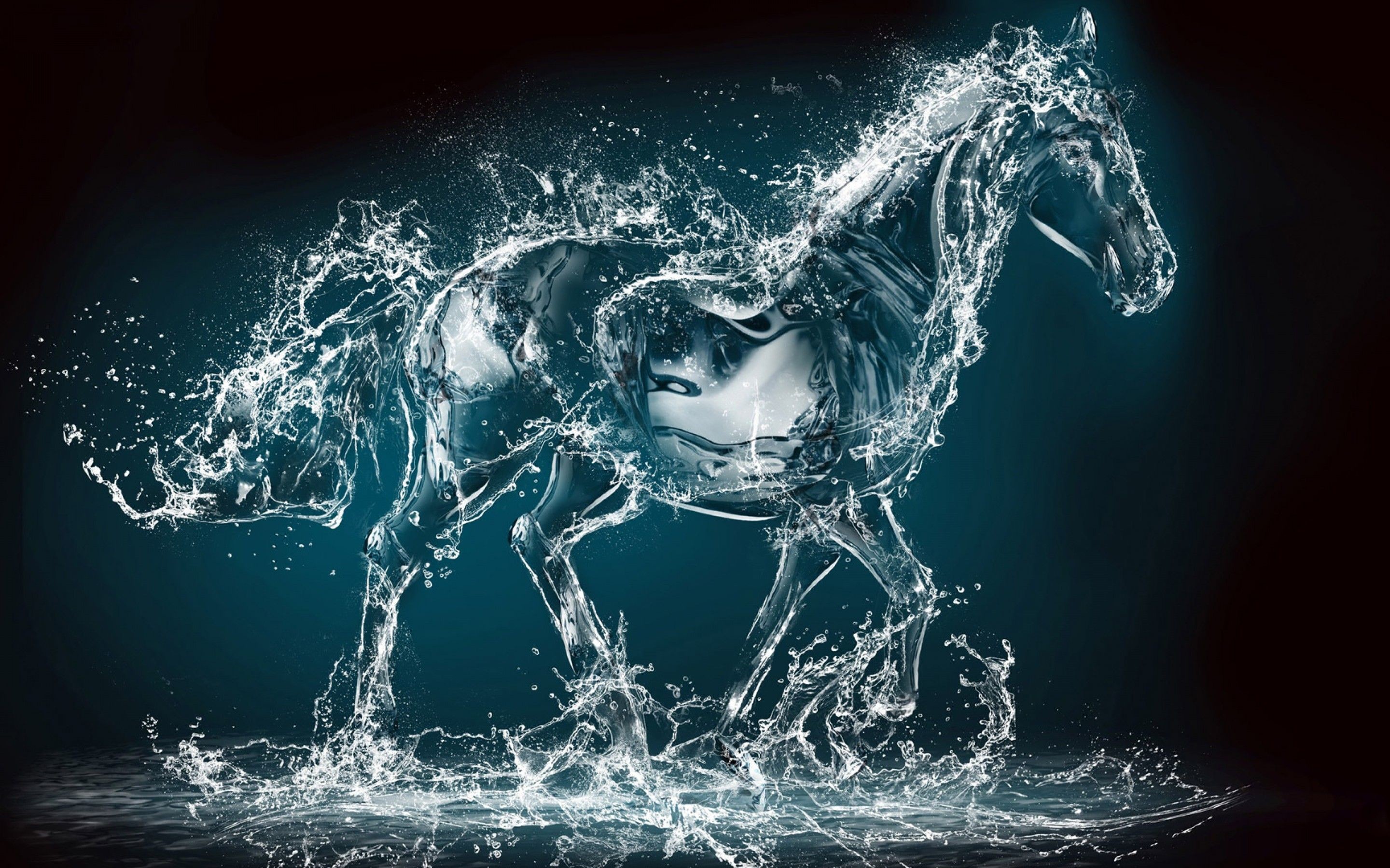 2880x1800 Most Amazing Painting Ever | Water Art 3D Horse HD wallpaper | HD Latest  Wallpapers