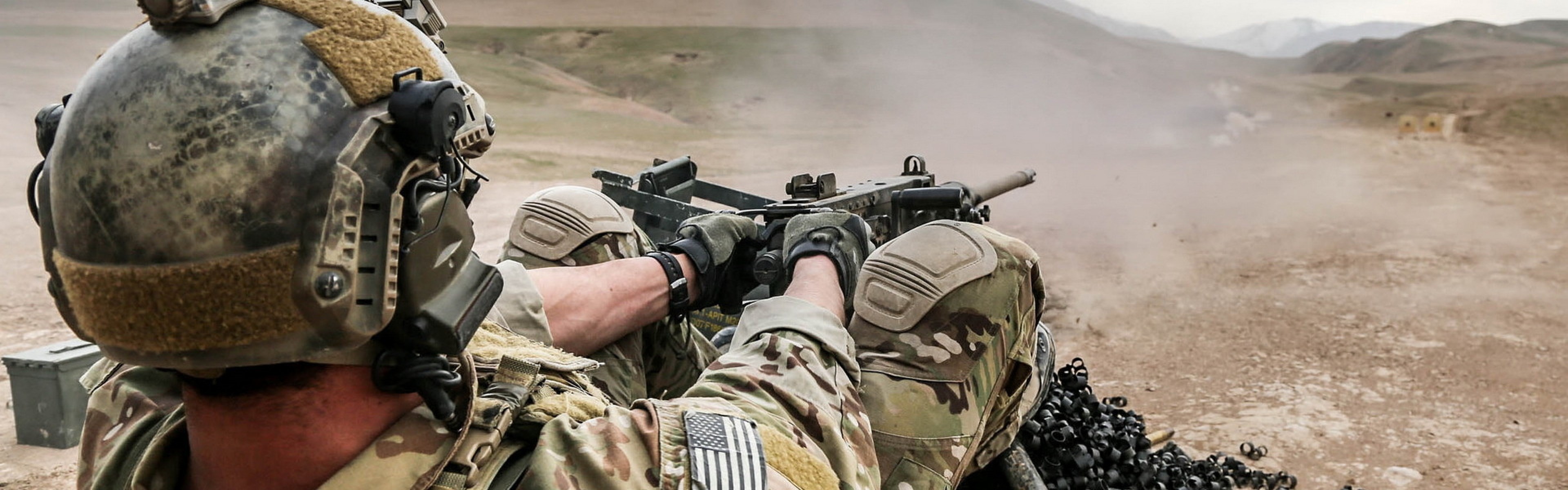 3840x1200  Wallpaper machine gun, us, special forces, afghanistan