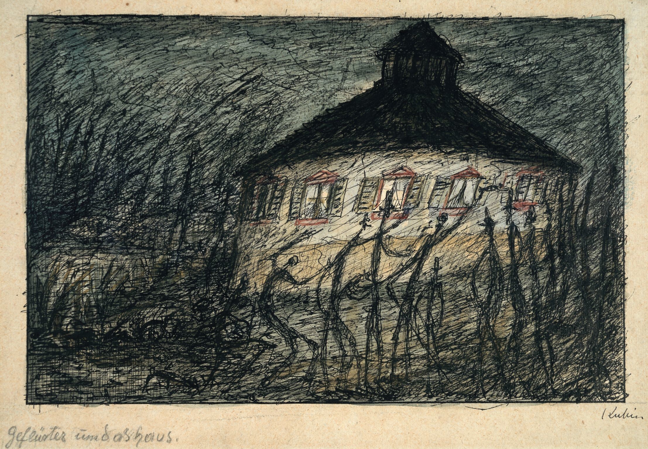 2214x1535 Alfred Kubin, GeflÃ¼ster um das Haus, 1912, Aquarell, Tusche auf  Katasterpapier;