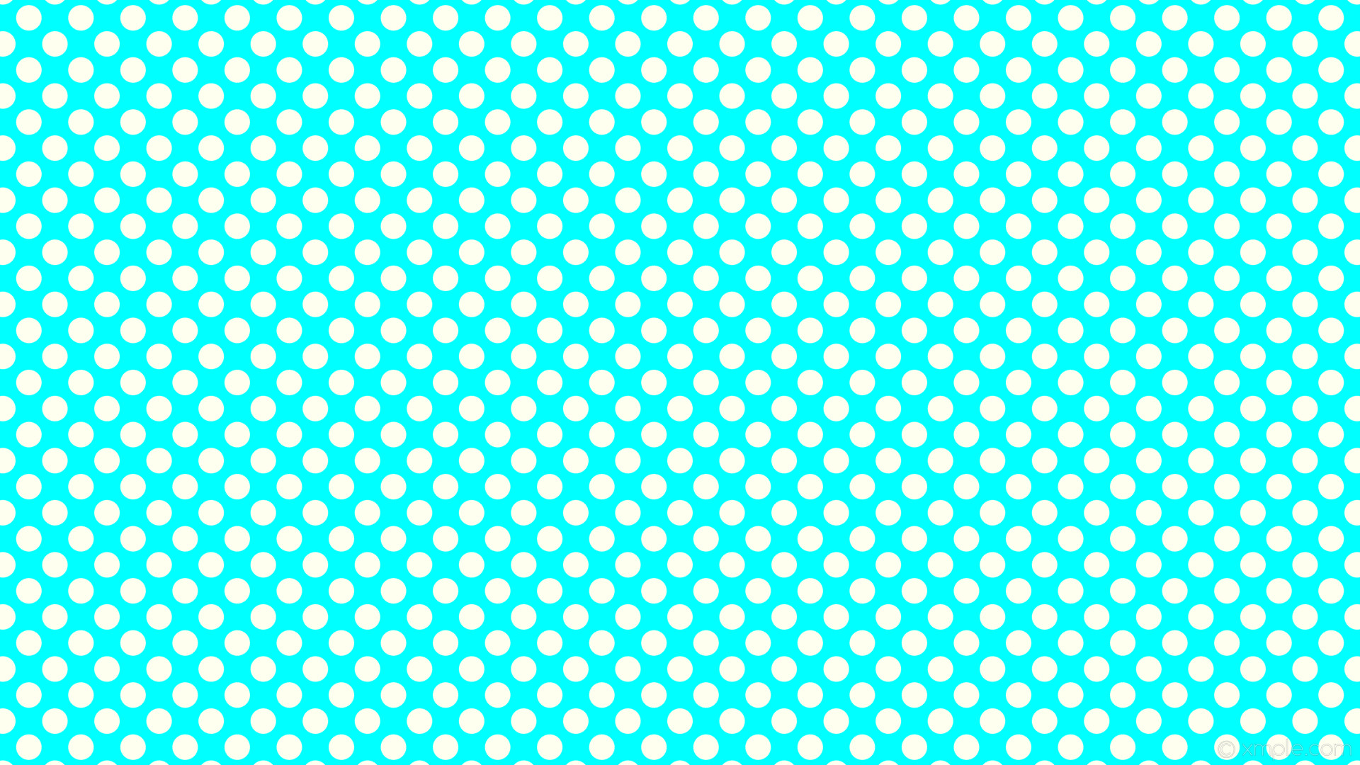 1920x1080 wallpaper white blue dots polka spots aqua cyan ivory #00ffff #fffff0 135Â°  36px