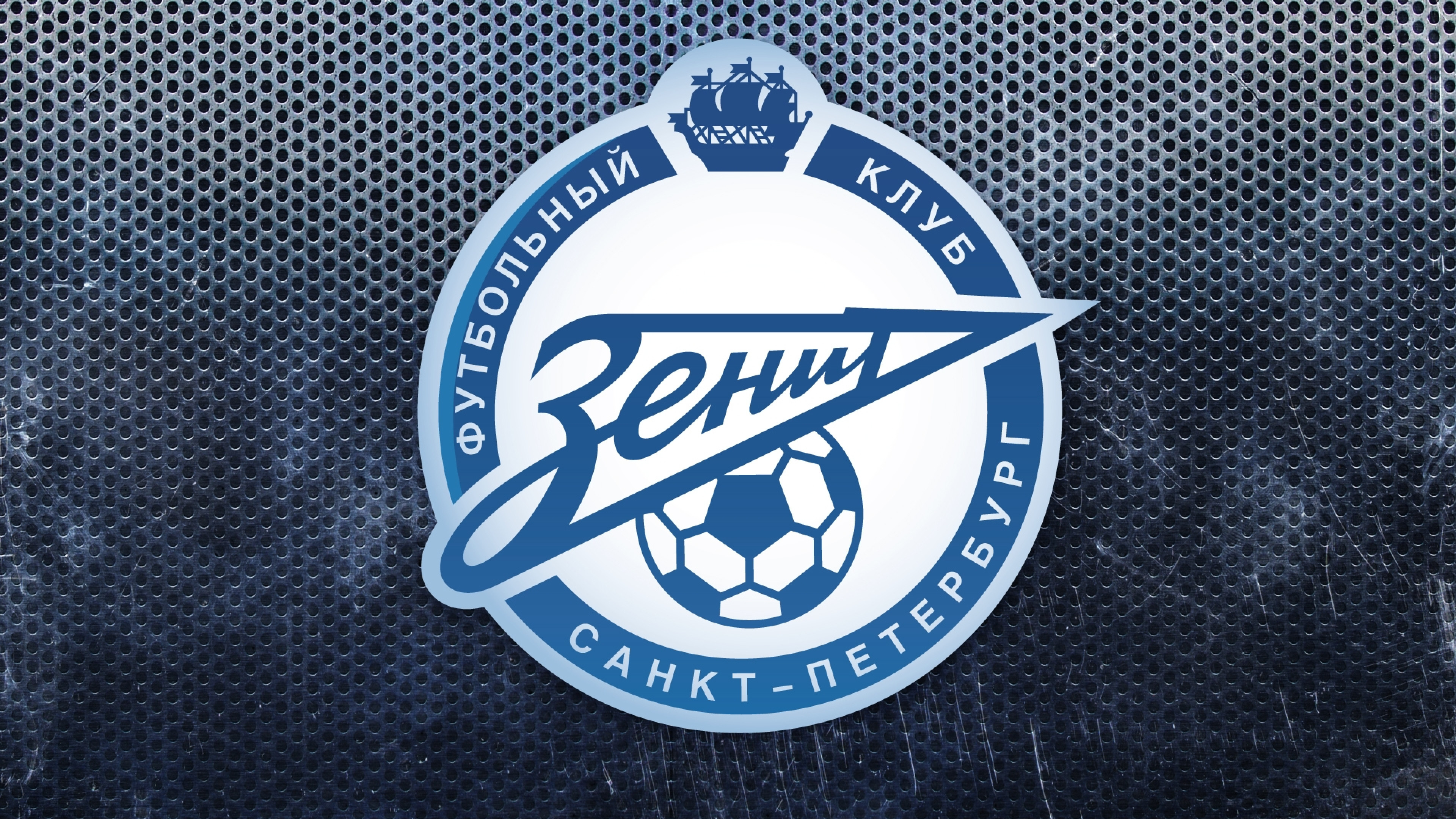 3840x2160  Wallpaper zenith, football, logo, football team, russia