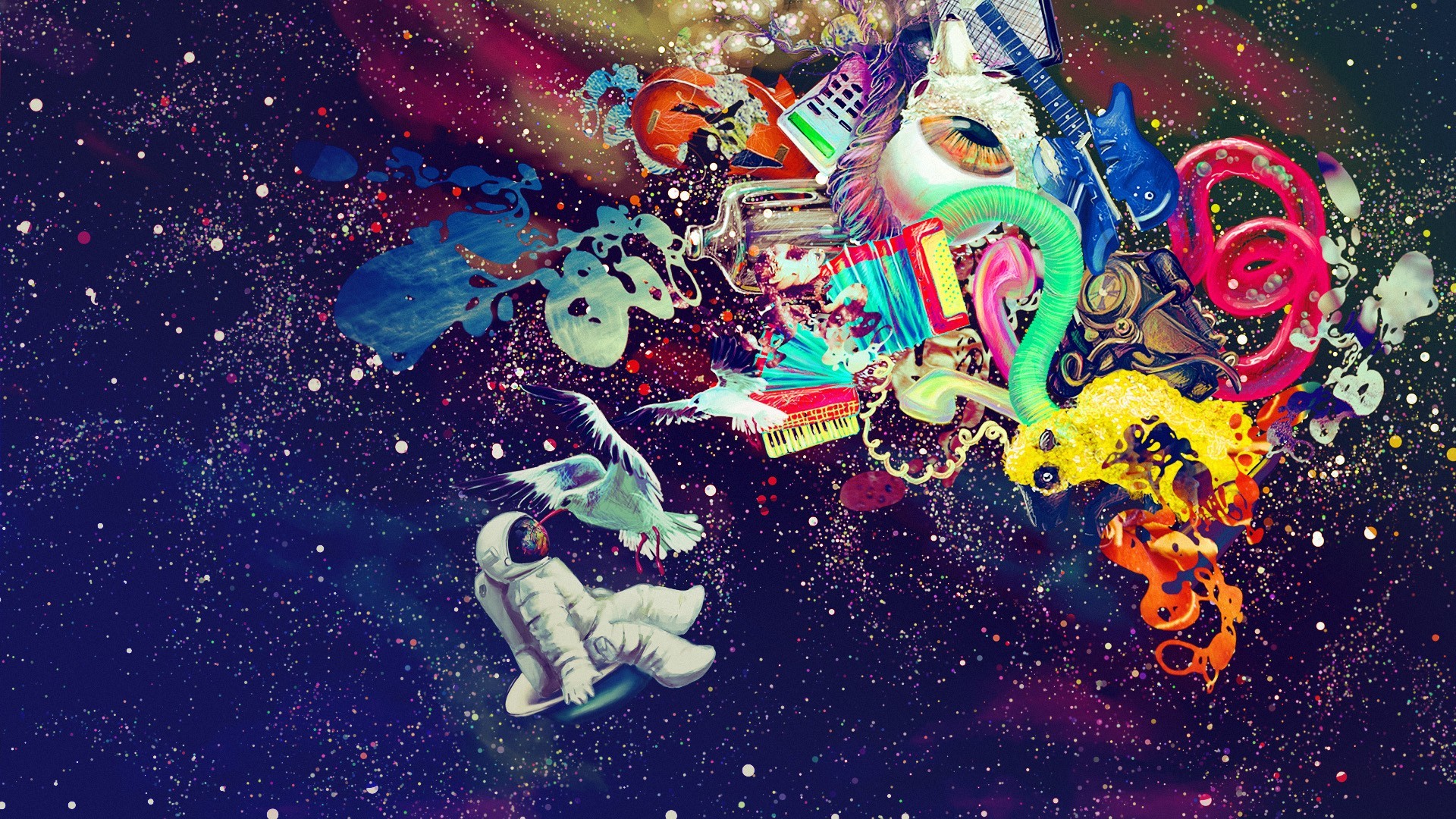 1920x1080 Images of Wallpapers Trippy Astronaut Surfer - #SC Soy solamente carne &  hueso. | AnimaciÃ³n y Dibujo | Pinterest .