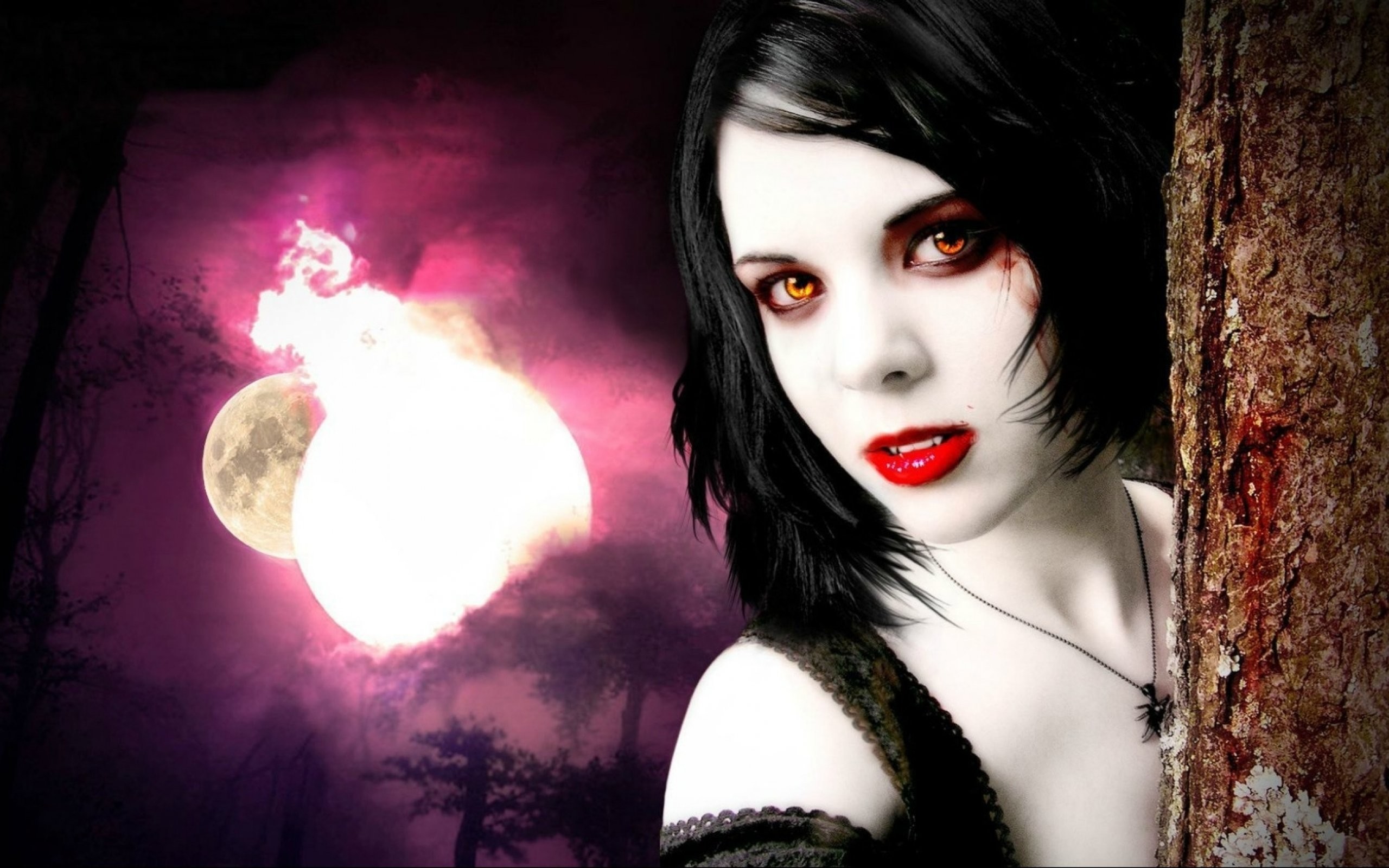 2560x1600 Fantasy Artwork Art Dark Vampire Gothic Girl Girls Horror Evil Blood  Wallpaper At Dark Wallpapers