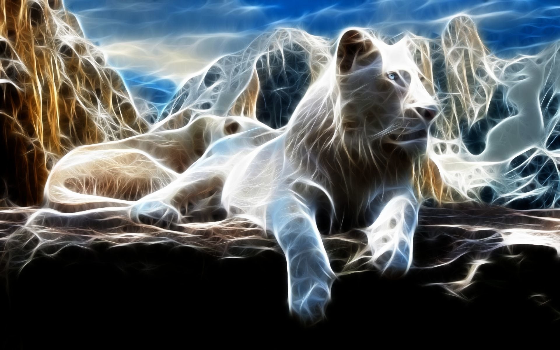 1920x1200 Animal - White Lion Wallpaper