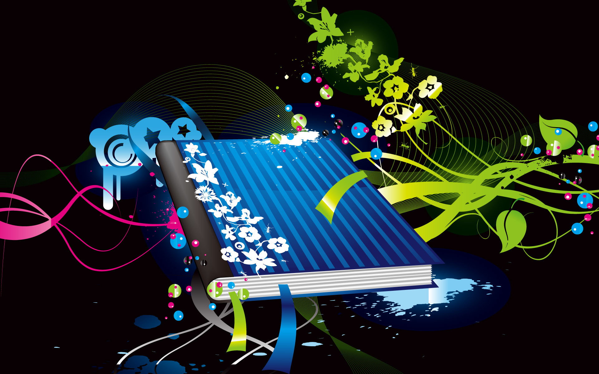 1920x1200 Colorful Vector Book