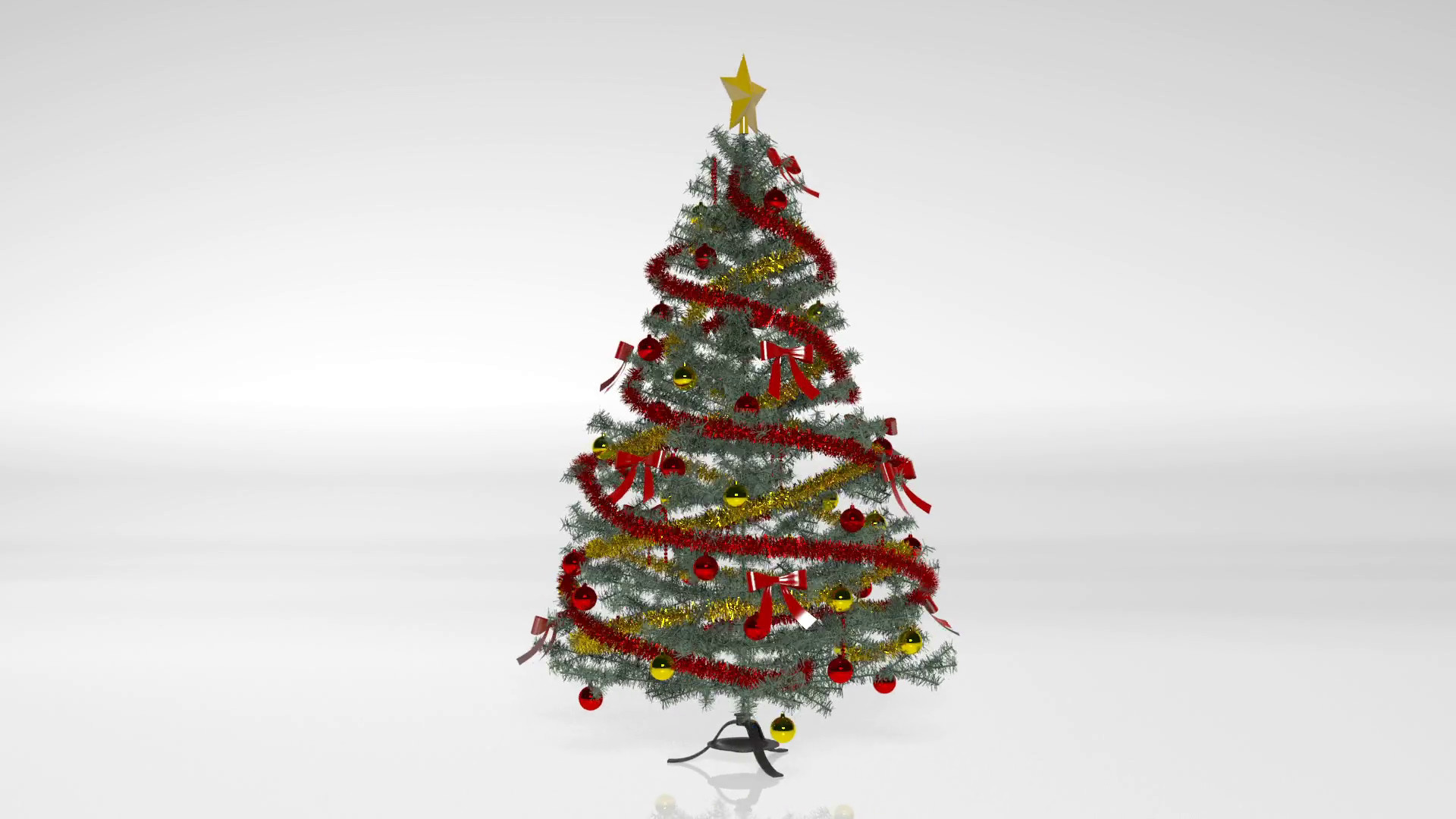 1920x1080 Christmas Tree With Decorations And Ornaments Isolated On White Background  Motion Background - Storyblocks Video