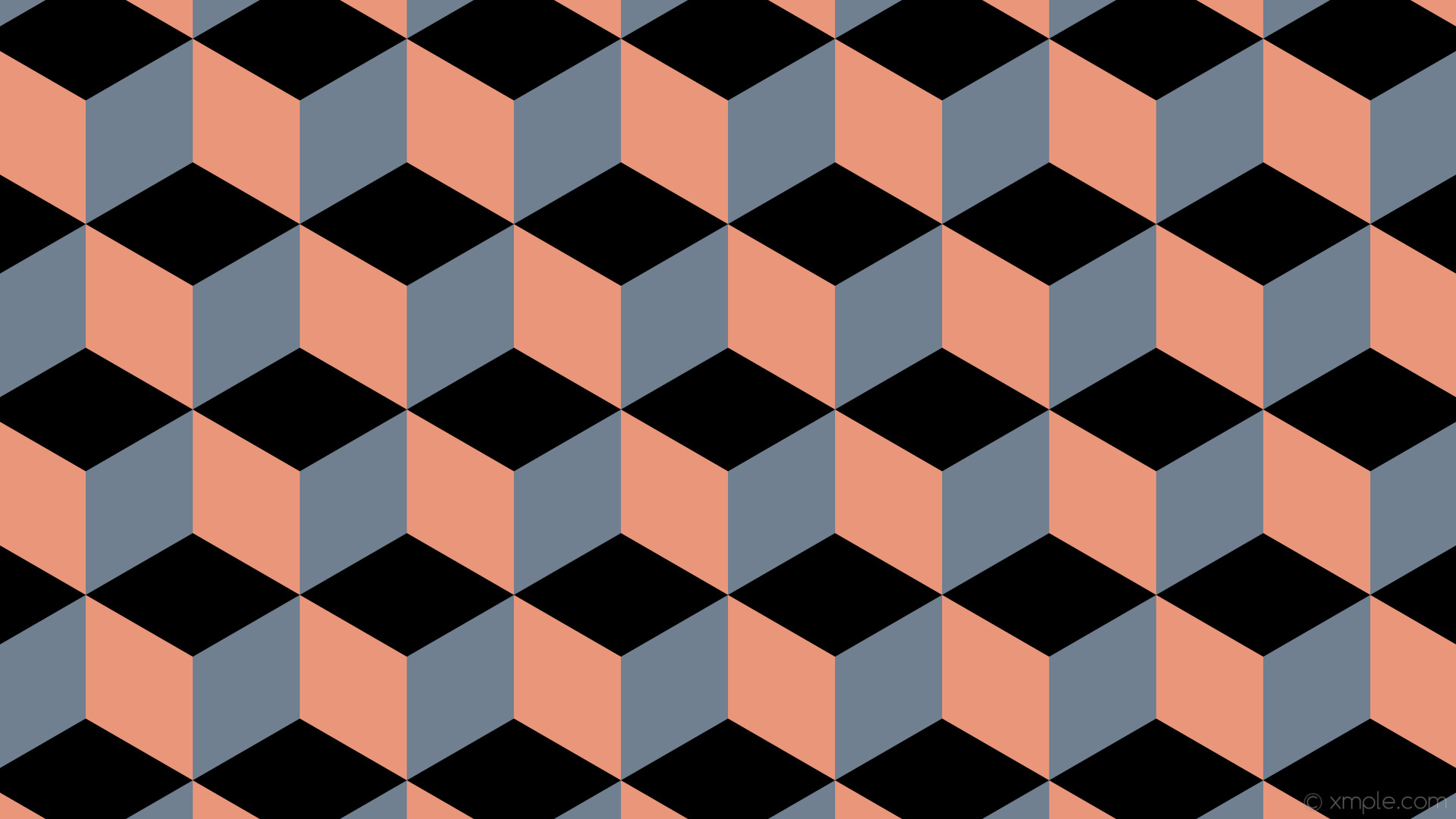 1920x1080 wallpaper grey 3d cubes red black dark salmon slate gray #000000 #e9967a  #708090