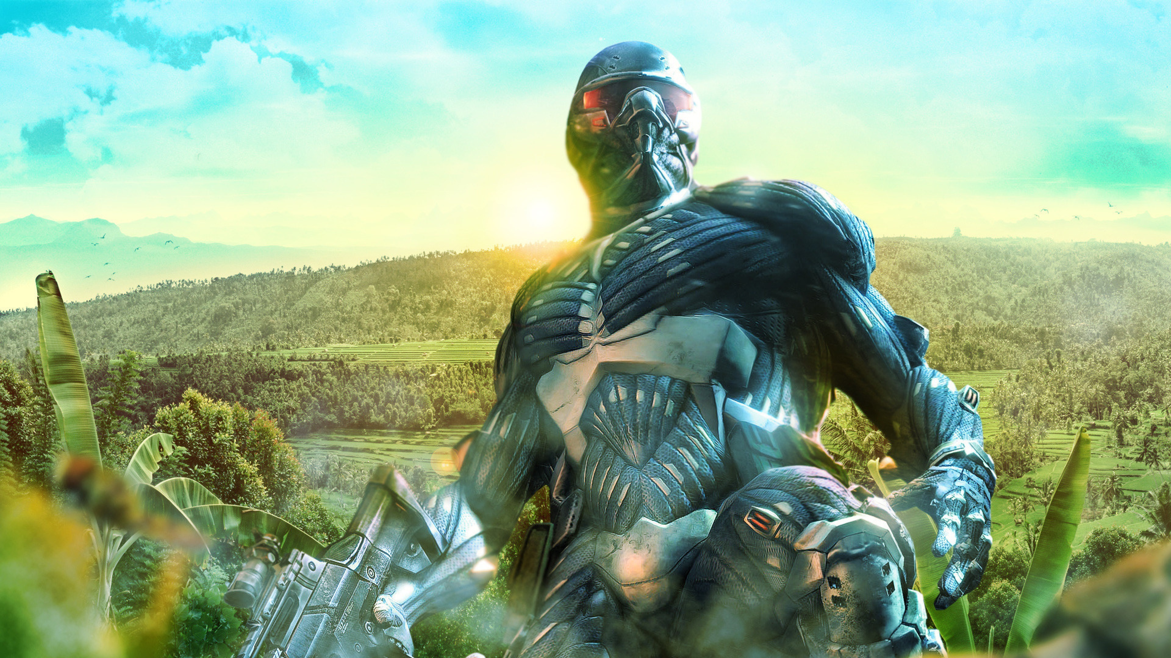 3840x2160 Preview wallpaper crysis, soldiers, art, nature, jungle 
