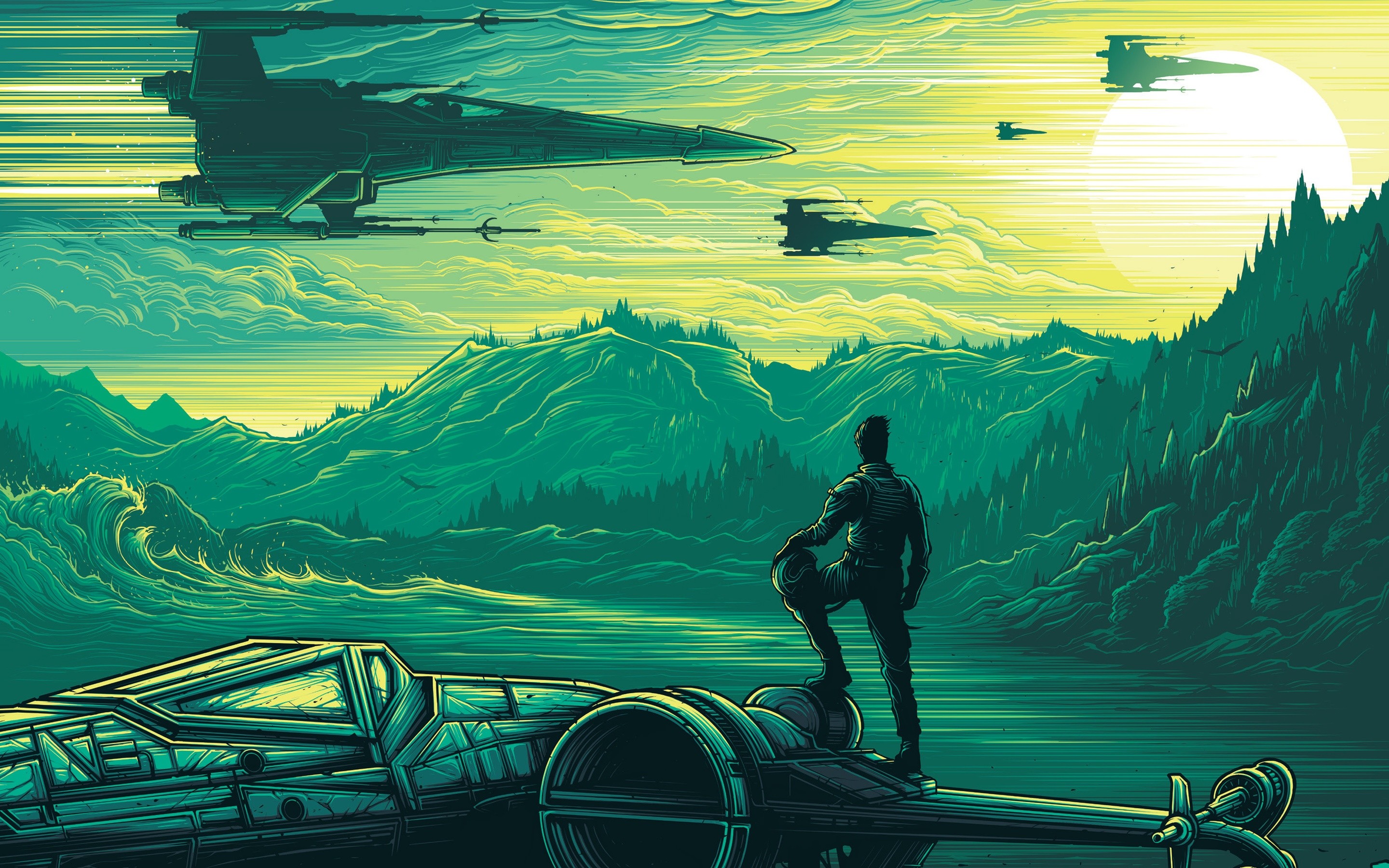2880x1800 Star Wars The Force Awakens Poster Wallpaper Desktop Background