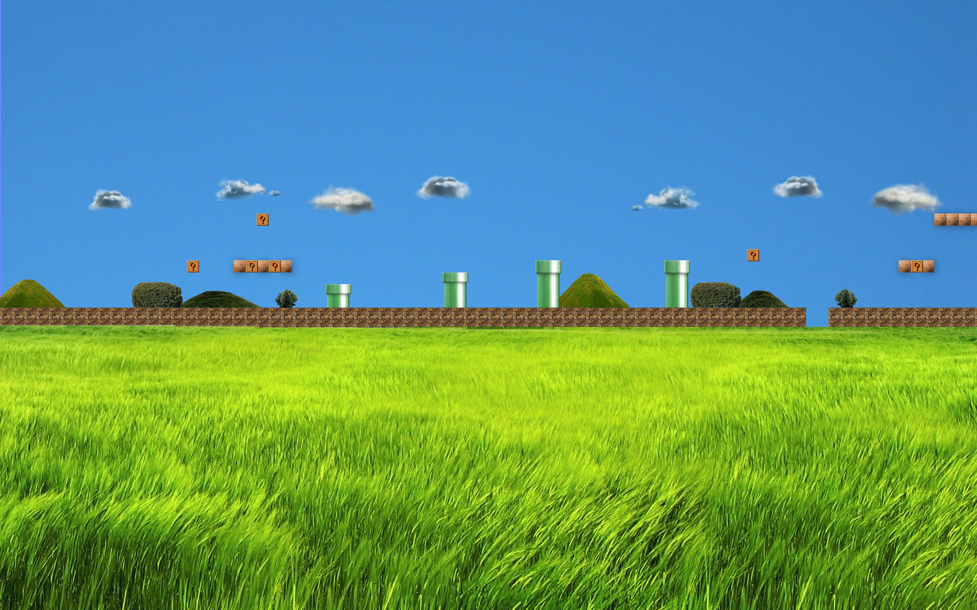 1920x1200 ... Realistic Super Mario Bros 1 first stage Wallpaper by trollkarl3
