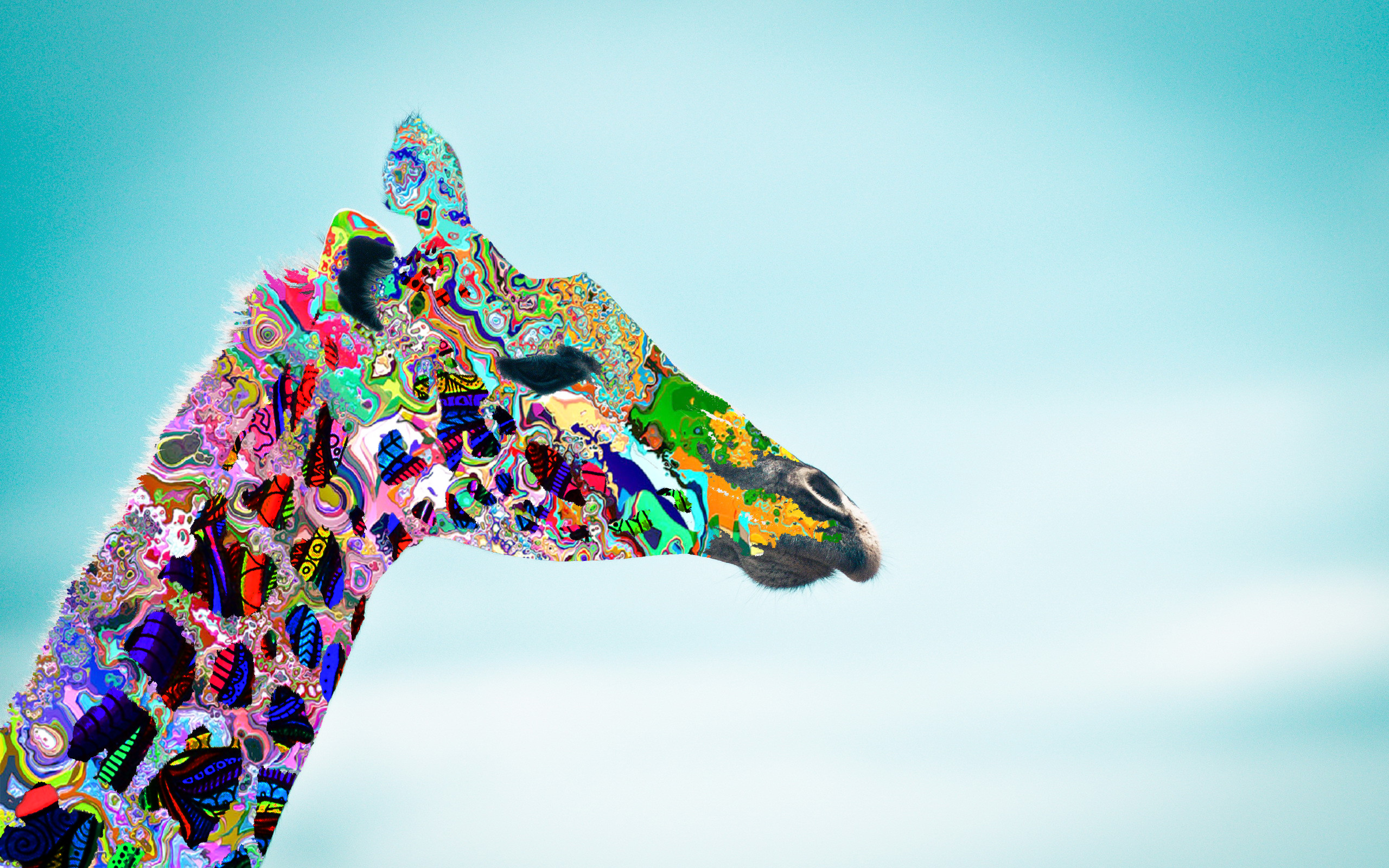 2560x1600 Psychedelic Giraffe Wallpaper