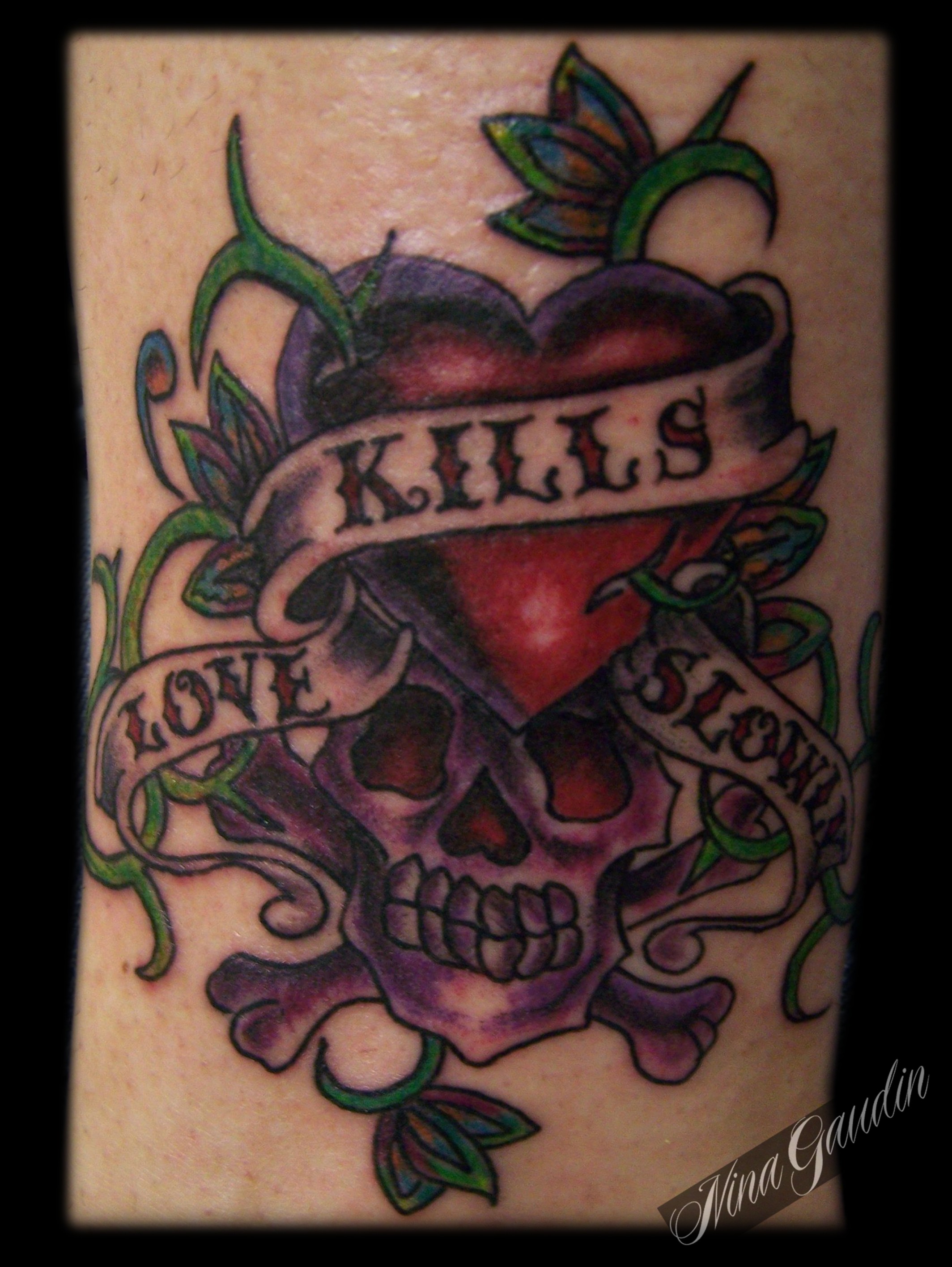 2128x2832 Ed Hardy Love Kills Slowly color - Tattoo by Nina Gaudin of 12th Avenue  Tattoo in