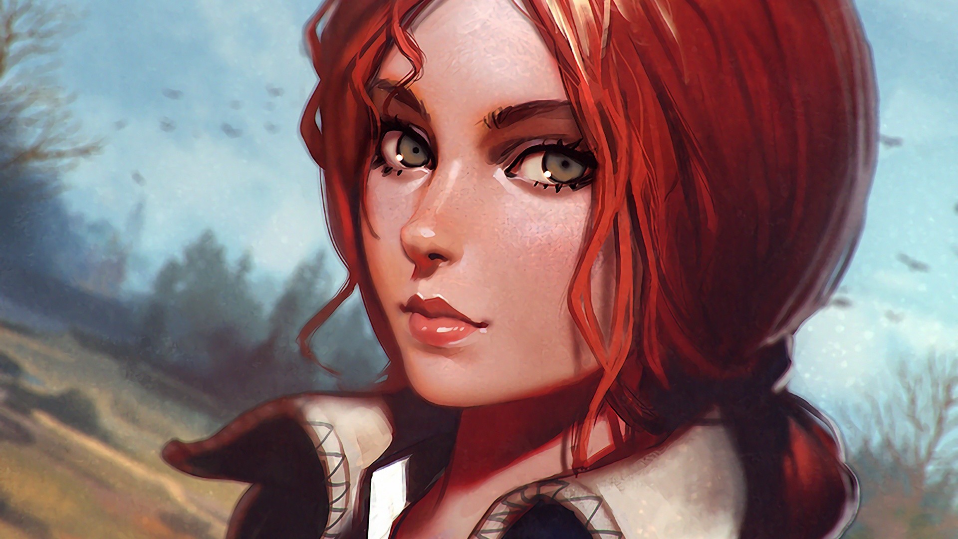 1920x1080 Video Game - The Witcher 3: Wild Hunt Face Triss Merigold Red Hair Wallpaper