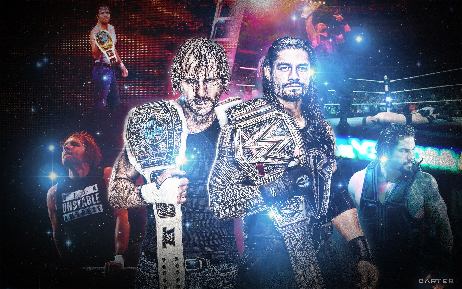 1920x1200 ... Roman Reigns and Dean Ambrose by DeanMoxley