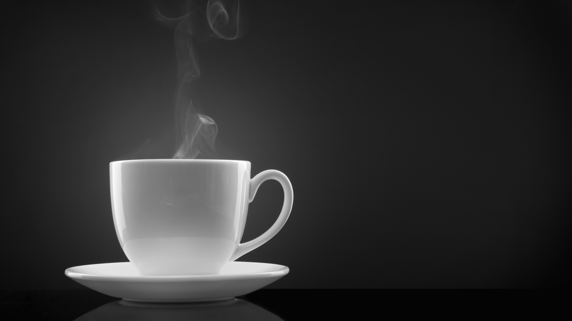 1920x1080  Wallpaper coffee, steam, cup, black background