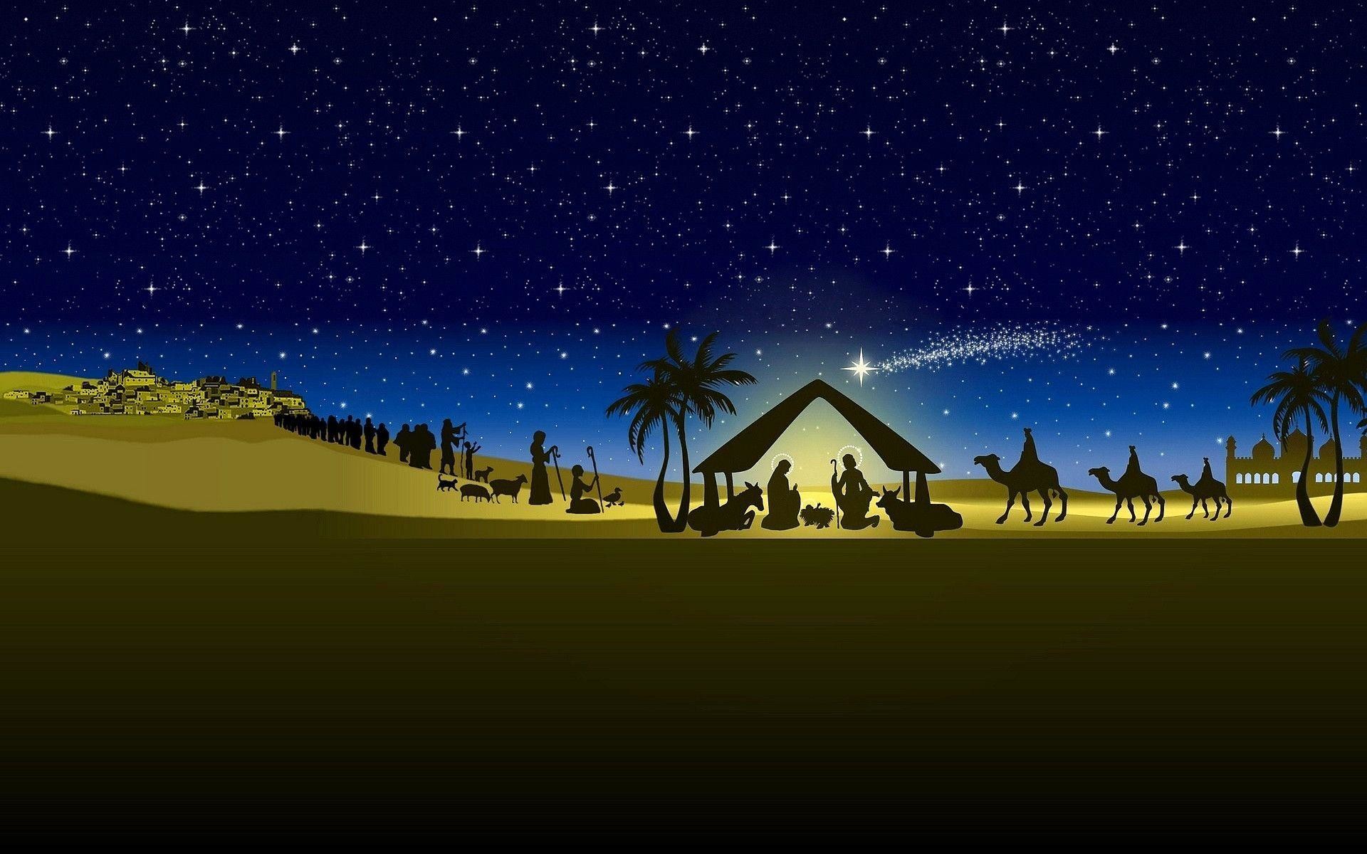 1920x1200 Wallpapers For > Merry Christmas Nativity Backgrounds